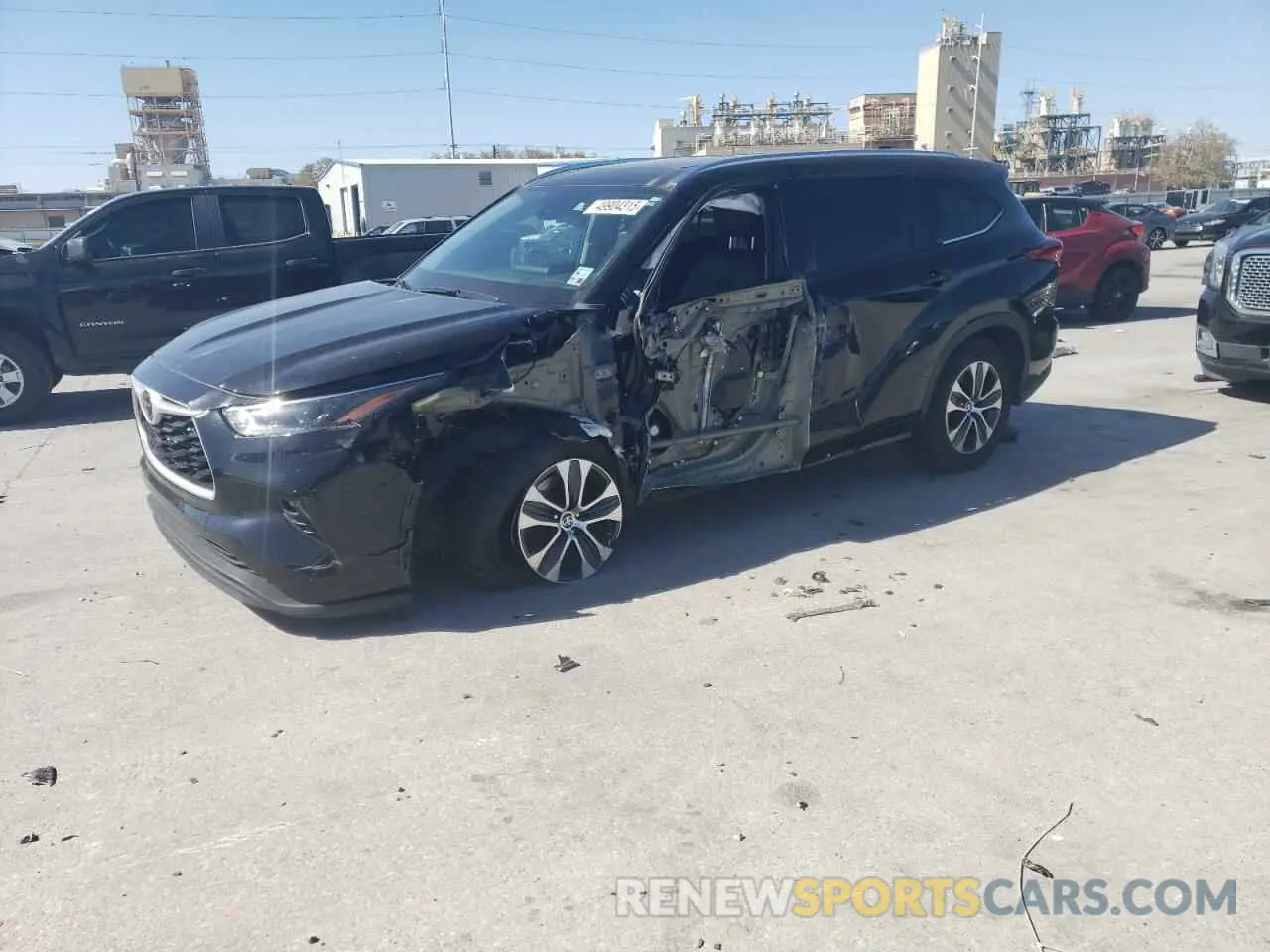 1 Photograph of a damaged car 5TDGZRAH5MS043992 TOYOTA HIGHLANDER 2021