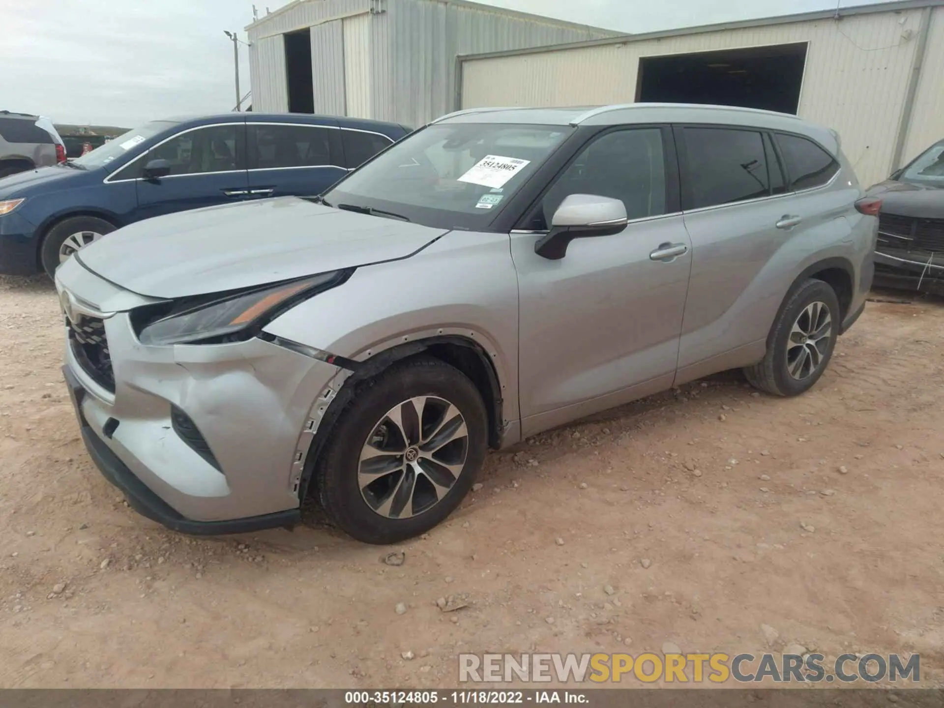 2 Photograph of a damaged car 5TDGZRAH5MS523353 TOYOTA HIGHLANDER 2021