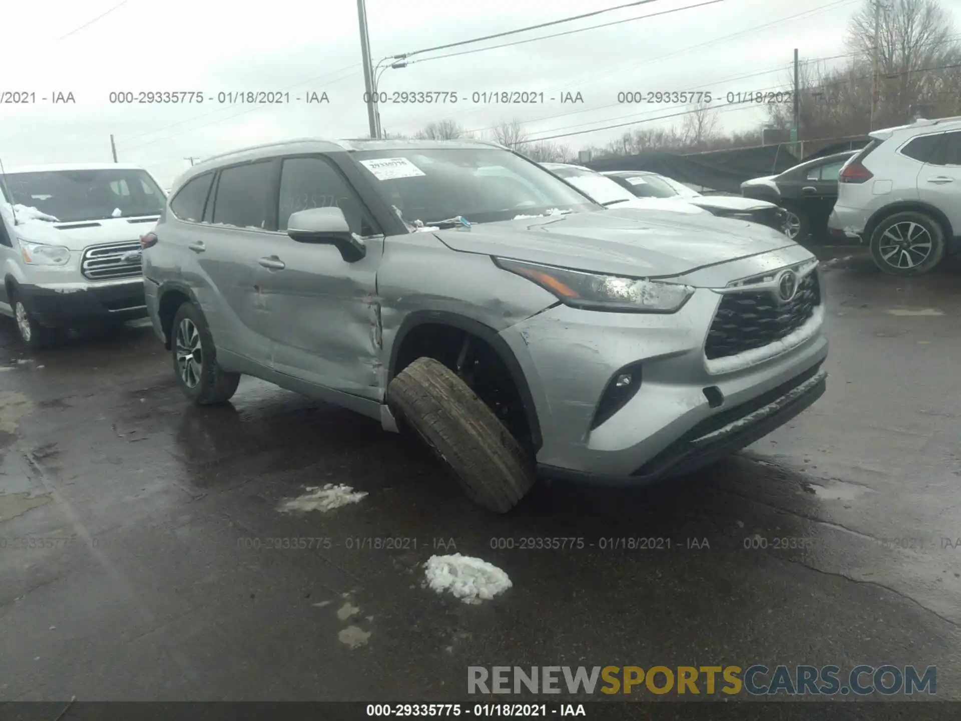 1 Photograph of a damaged car 5TDGZRAH6MS037926 TOYOTA HIGHLANDER 2021