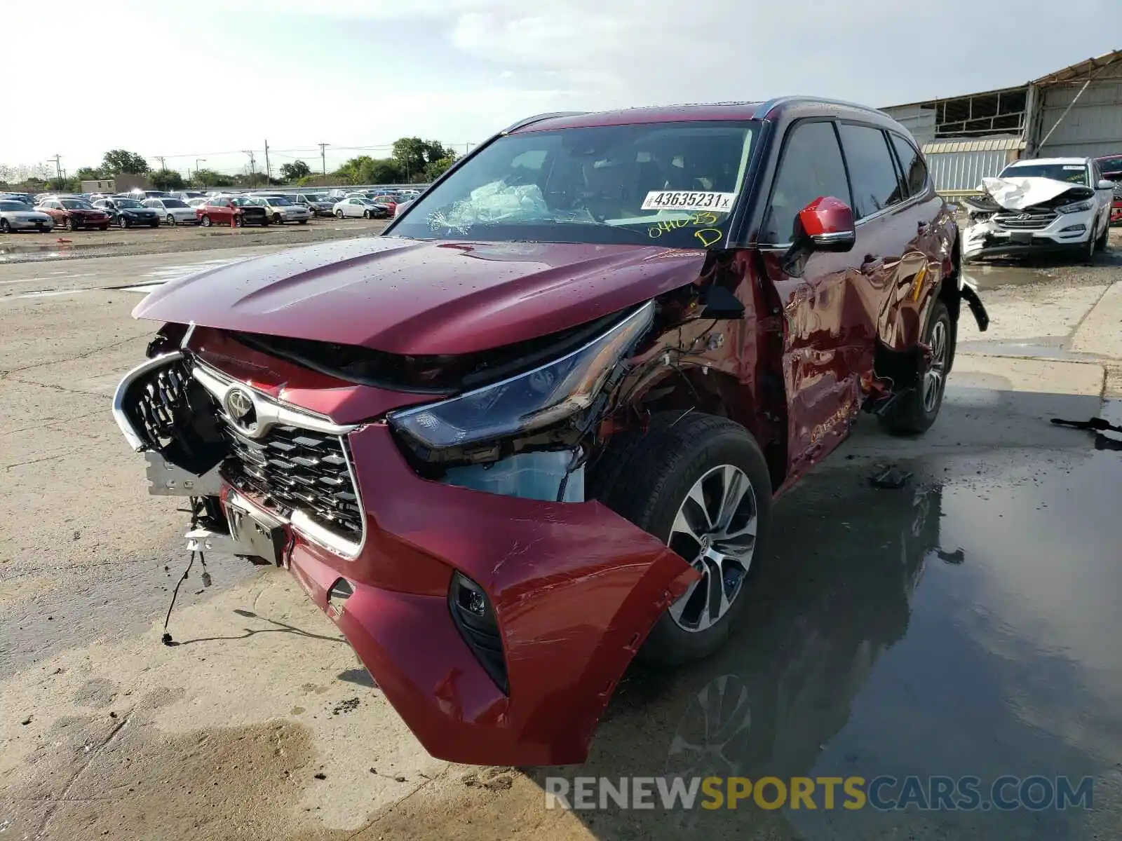 2 Photograph of a damaged car 5TDGZRAH6MS041023 TOYOTA HIGHLANDER 2021