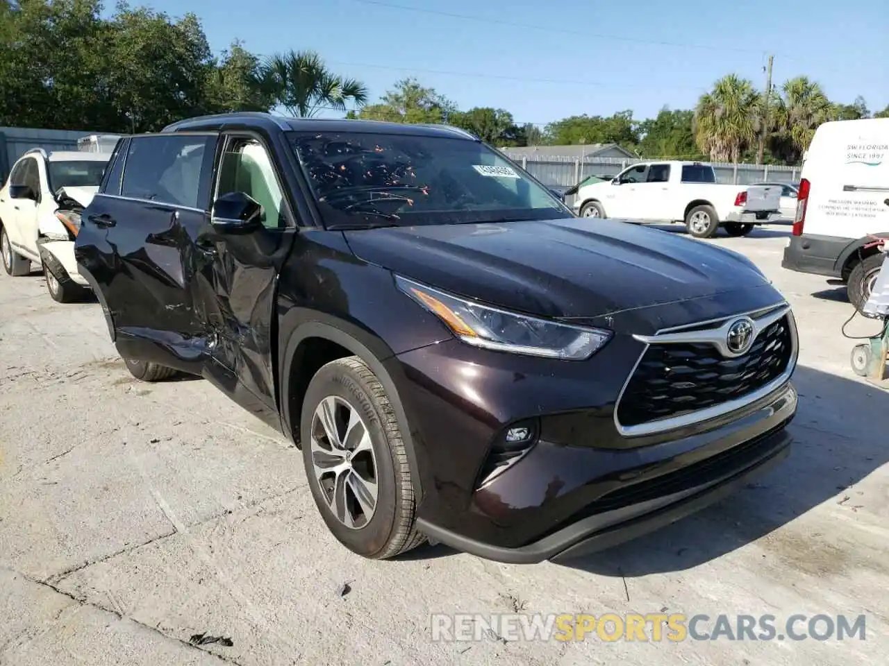 1 Photograph of a damaged car 5TDGZRAH7MS087881 TOYOTA HIGHLANDER 2021