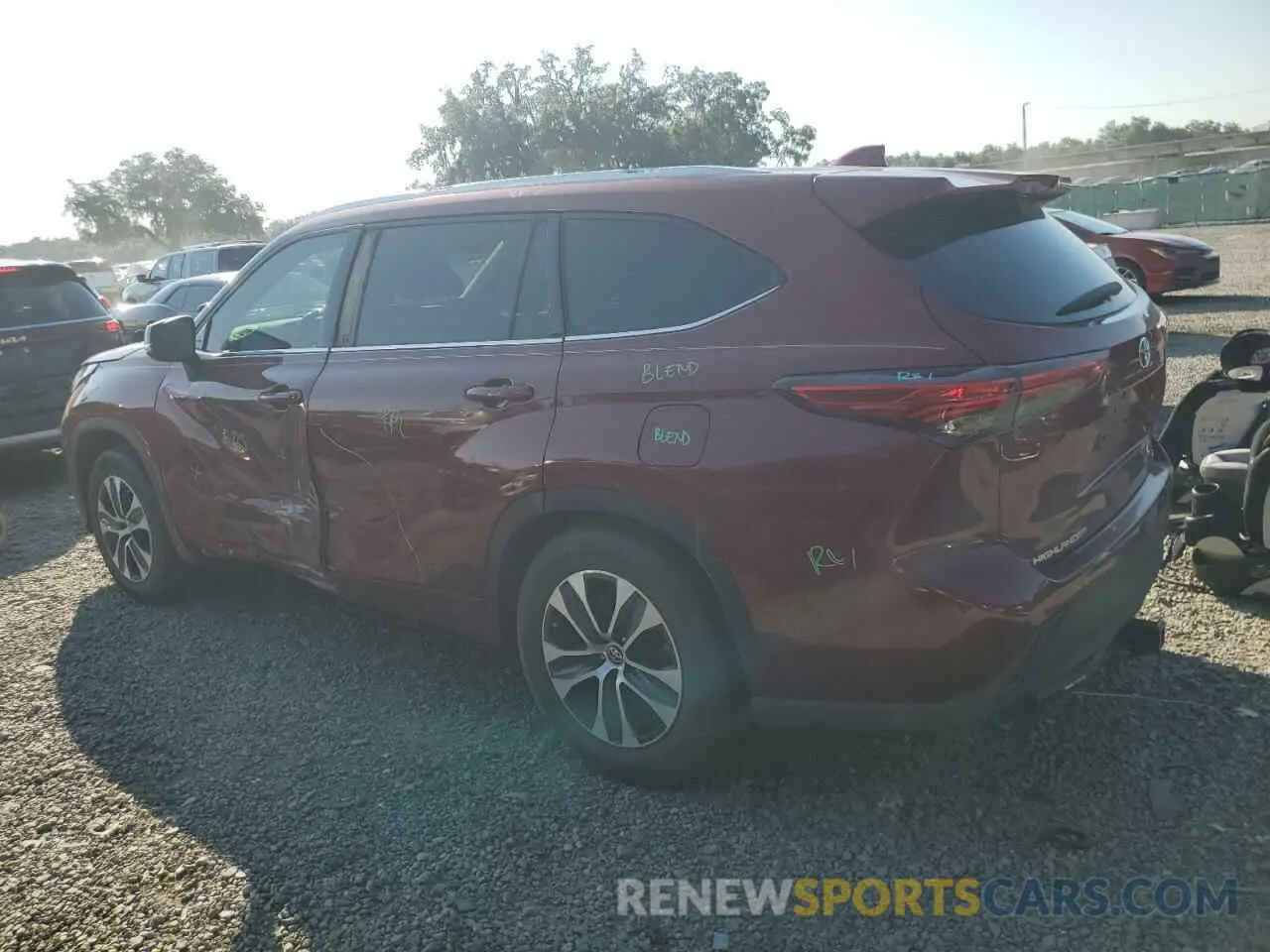 2 Photograph of a damaged car 5TDGZRAH8MS040682 TOYOTA HIGHLANDER 2021