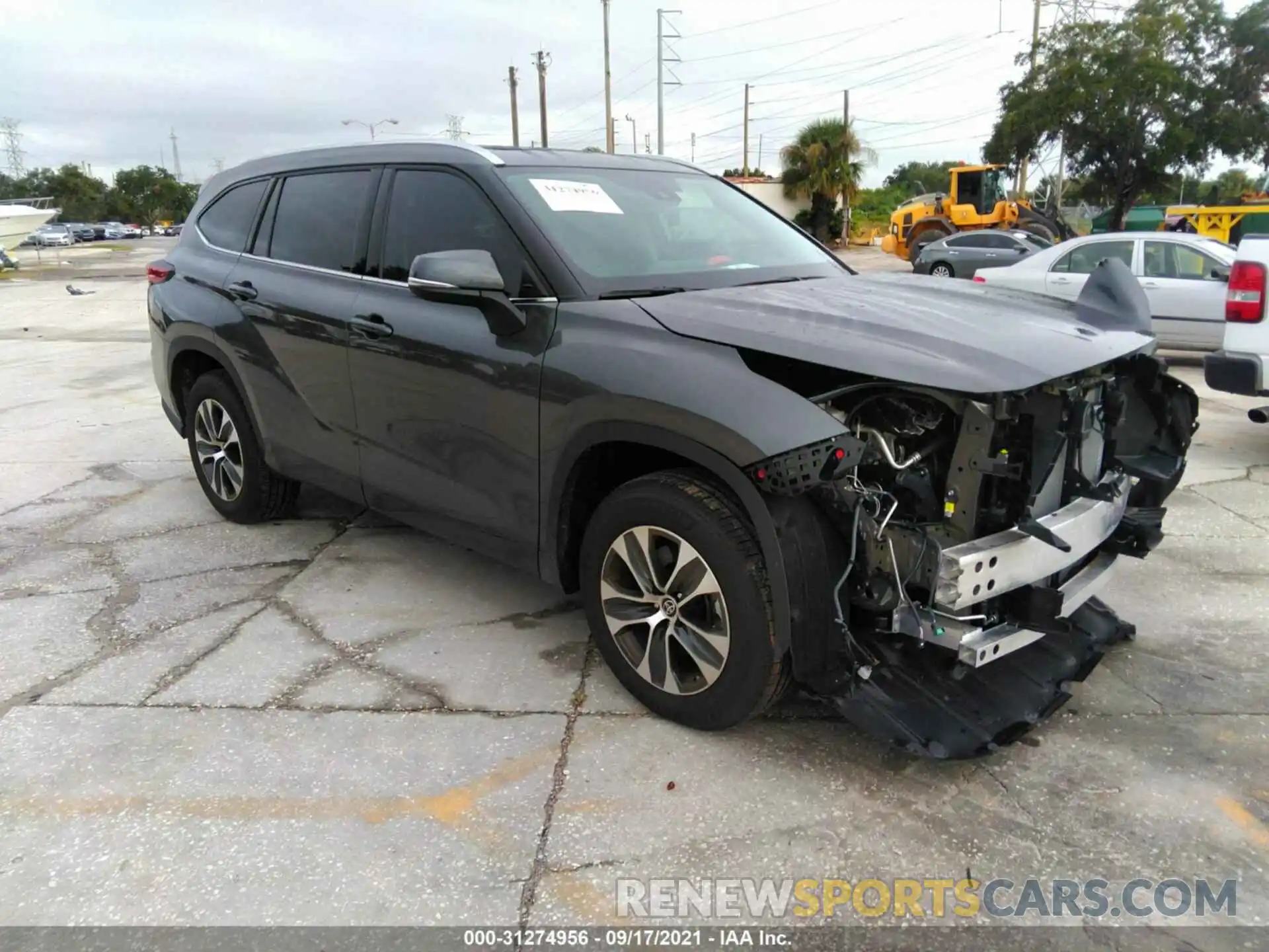 1 Photograph of a damaged car 5TDGZRAH9MS063078 TOYOTA HIGHLANDER 2021