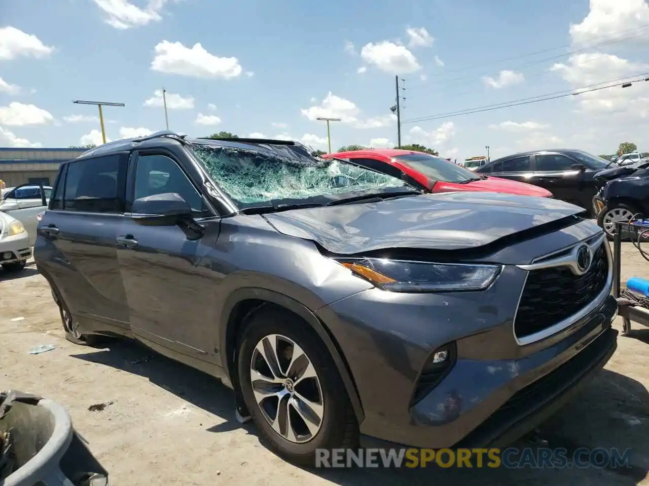 1 Photograph of a damaged car 5TDGZRAHXMS535661 TOYOTA HIGHLANDER 2021