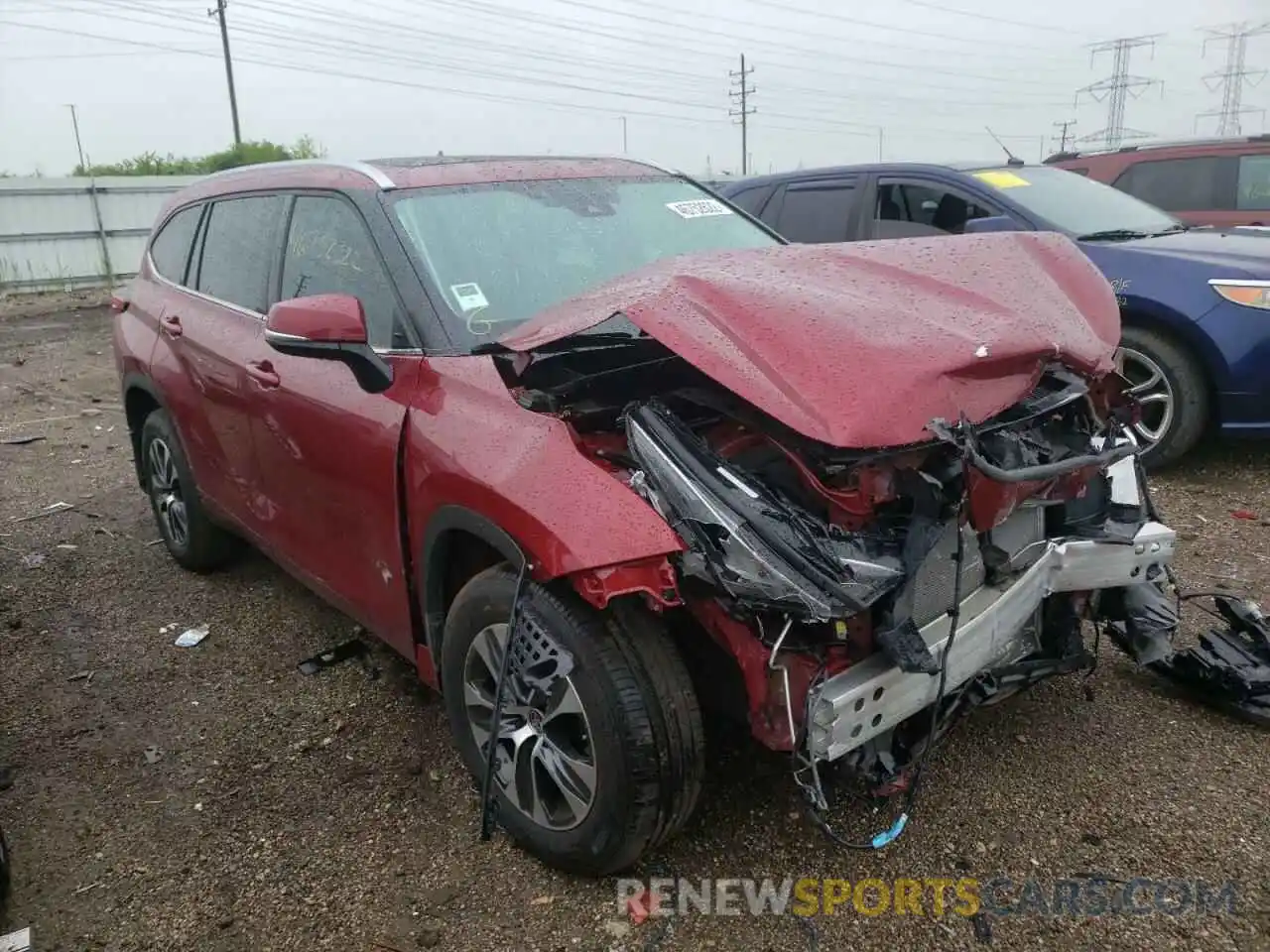 1 Photograph of a damaged car 5TDGZRBH0MS110013 TOYOTA HIGHLANDER 2021