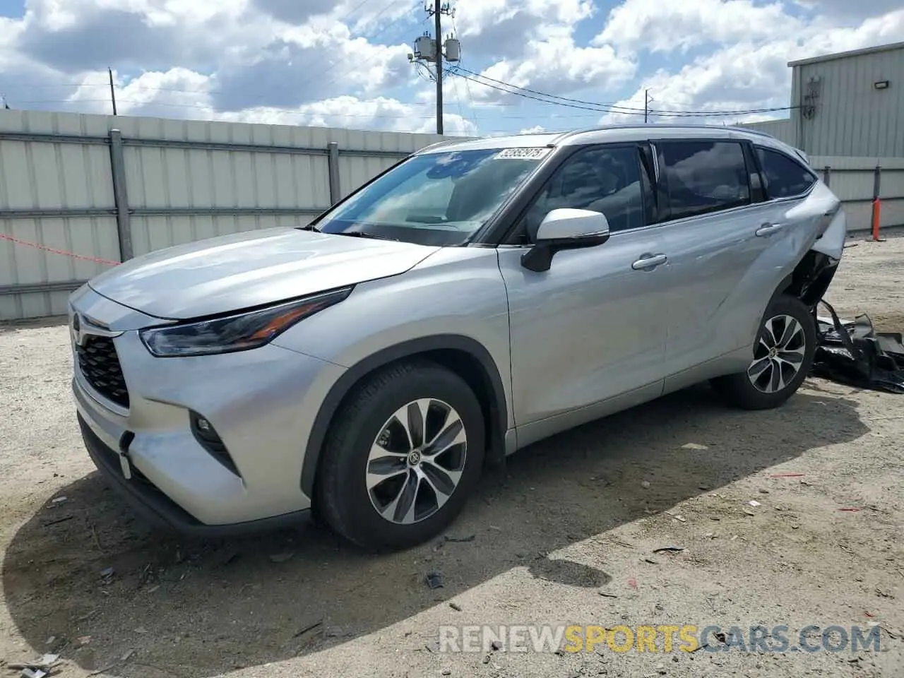 1 Photograph of a damaged car 5TDGZRBH1MS125118 TOYOTA HIGHLANDER 2021