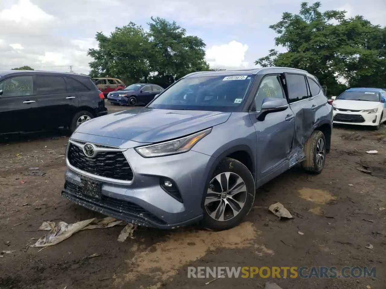 2 Photograph of a damaged car 5TDGZRBH1MS148480 TOYOTA HIGHLANDER 2021