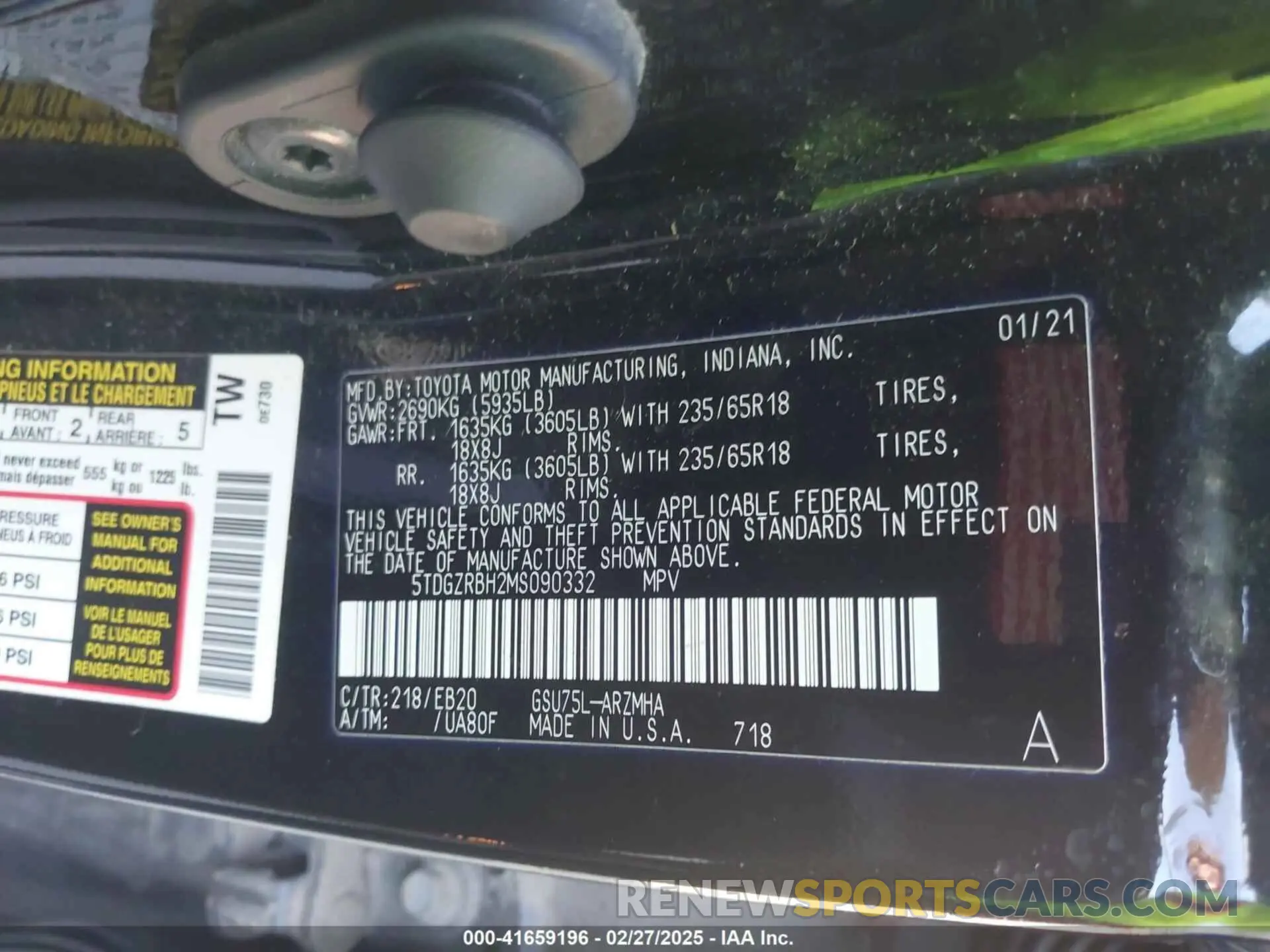 9 Photograph of a damaged car 5TDGZRBH2MS090332 TOYOTA HIGHLANDER 2021