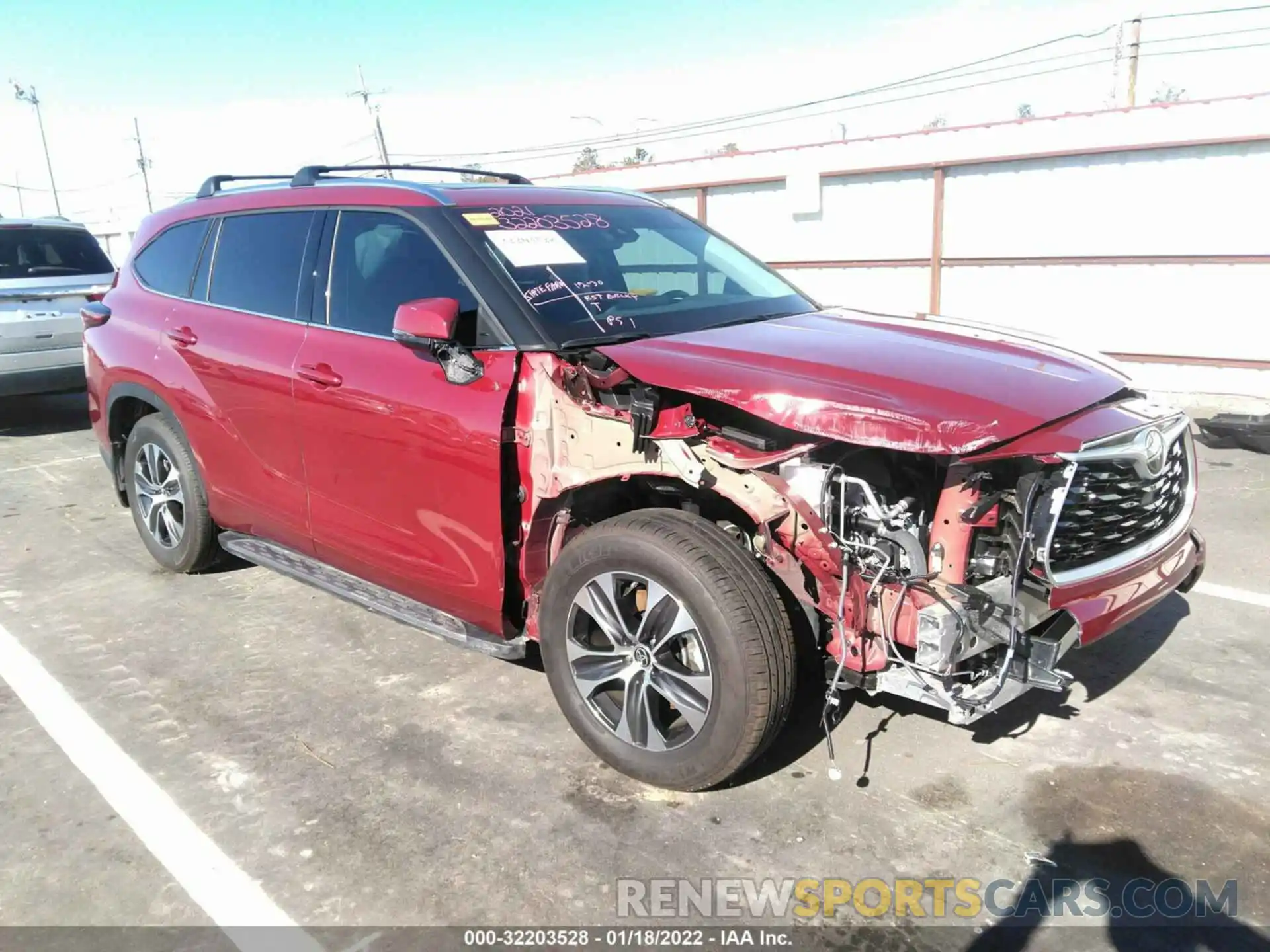 1 Photograph of a damaged car 5TDGZRBH2MS151078 TOYOTA HIGHLANDER 2021