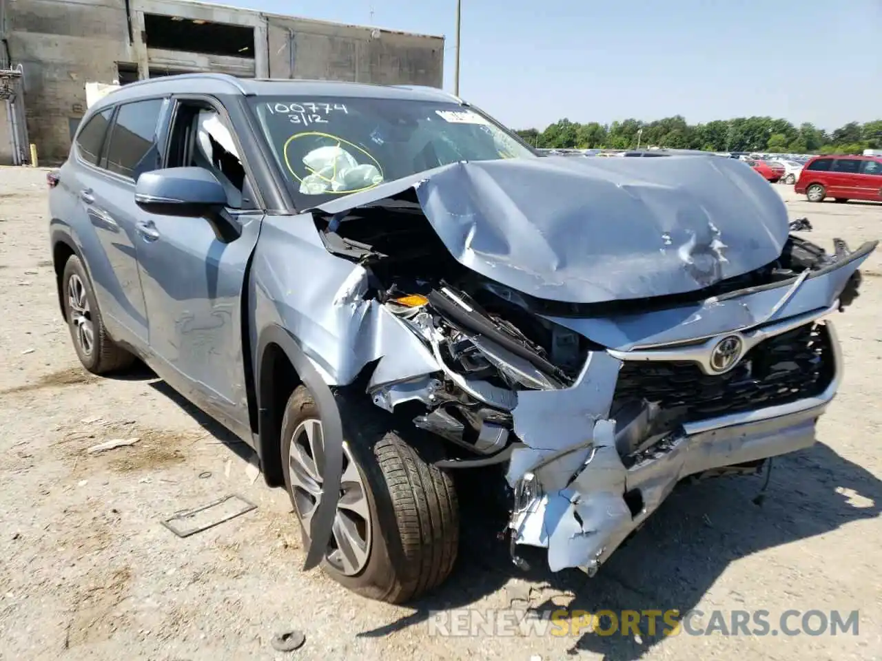 1 Photograph of a damaged car 5TDGZRBH2MS153462 TOYOTA HIGHLANDER 2021