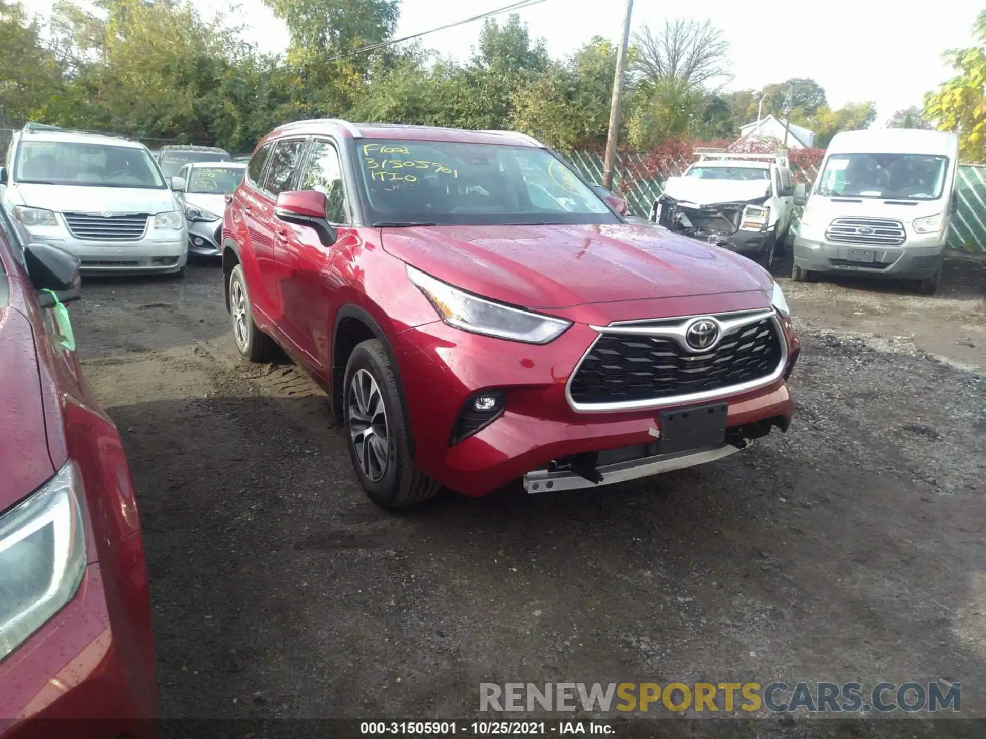 1 Photograph of a damaged car 5TDGZRBH3MS104402 TOYOTA HIGHLANDER 2021