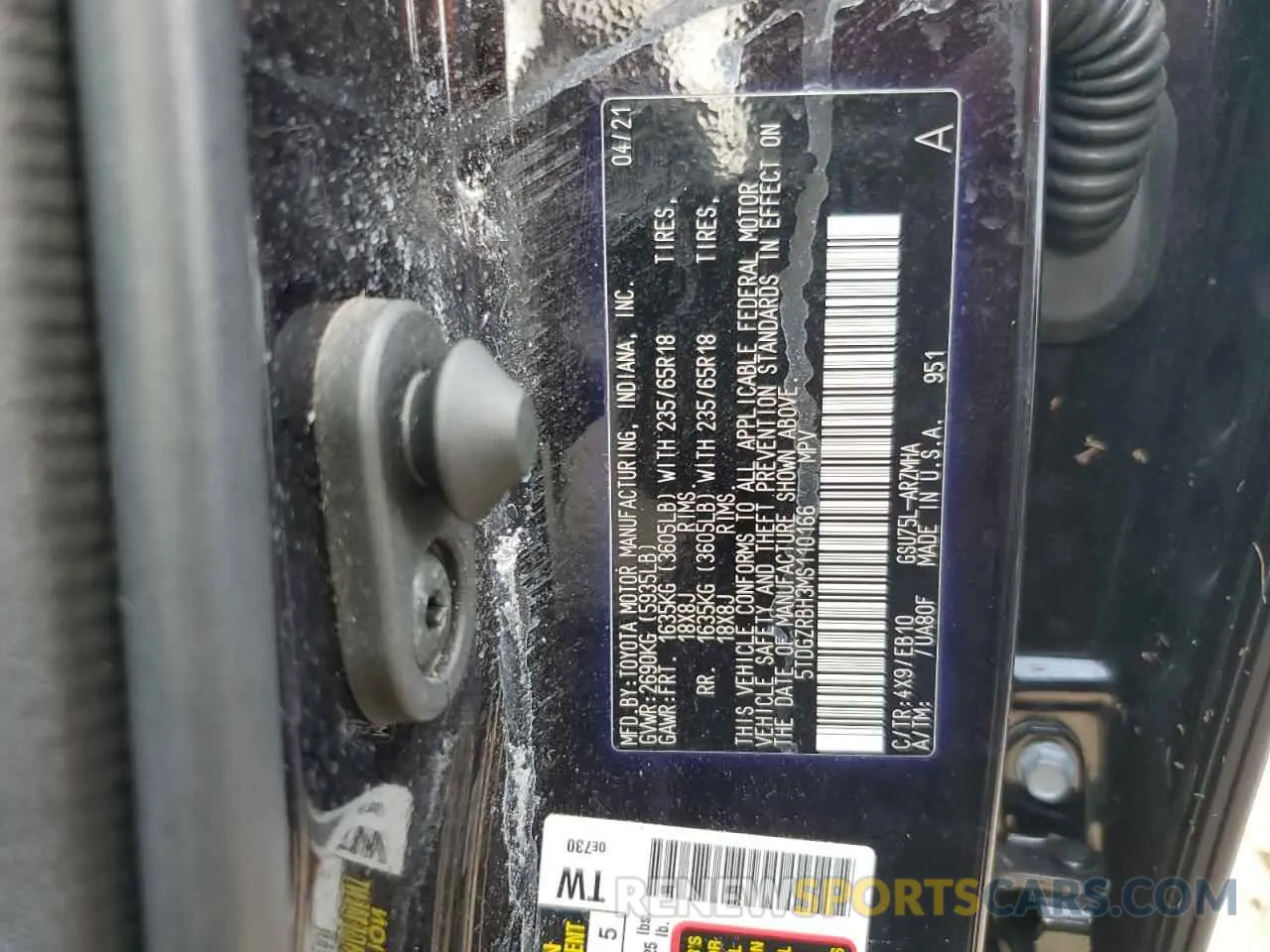 14 Photograph of a damaged car 5TDGZRBH3MS110166 TOYOTA HIGHLANDER 2021