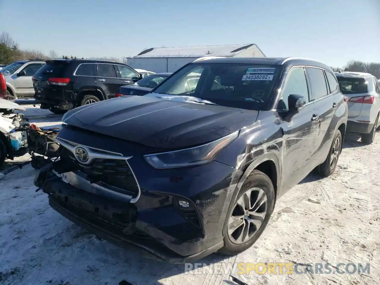 2 Photograph of a damaged car 5TDGZRBH3MS128666 TOYOTA HIGHLANDER 2021