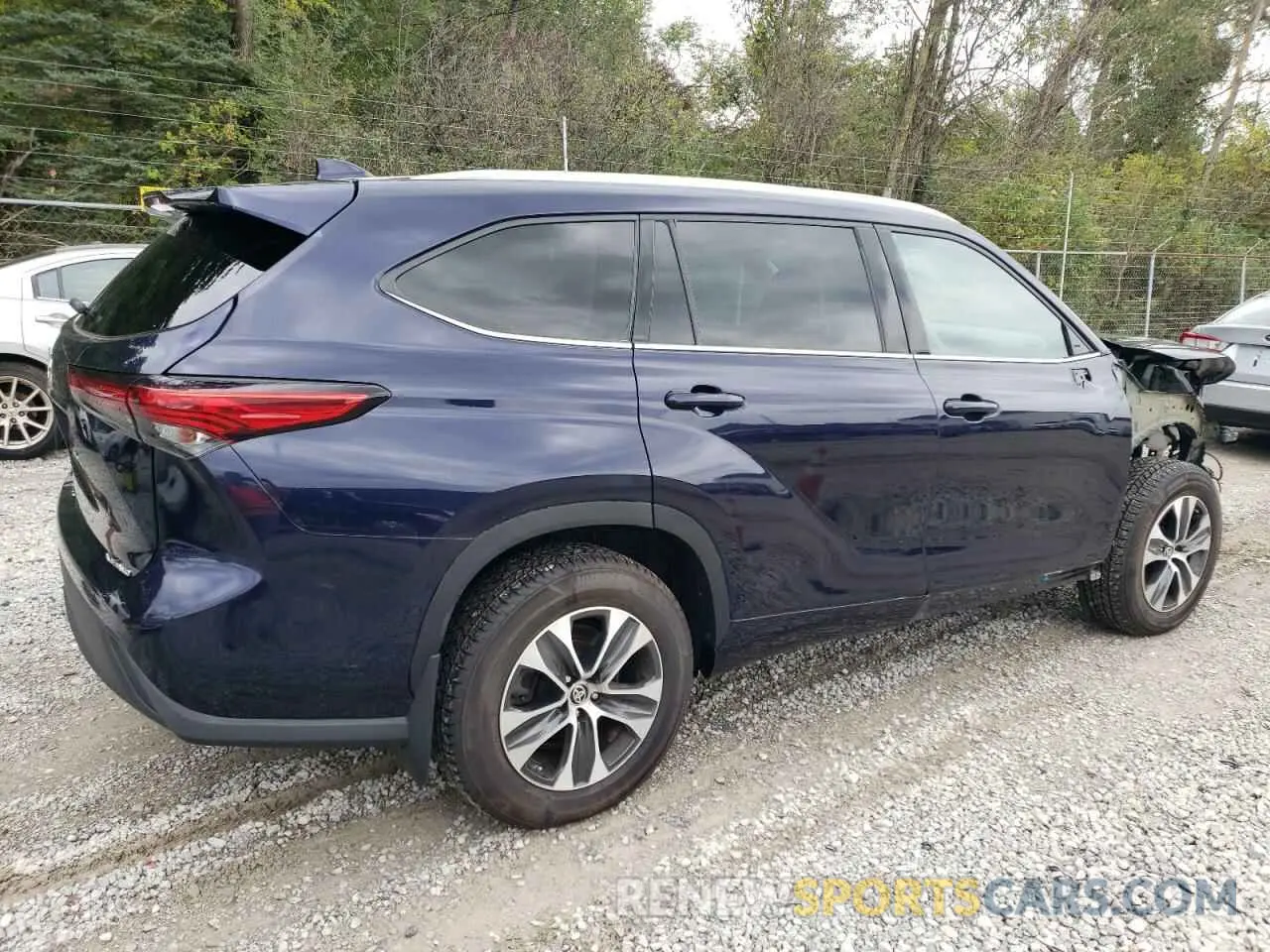 3 Photograph of a damaged car 5TDGZRBH3MS524242 TOYOTA HIGHLANDER 2021