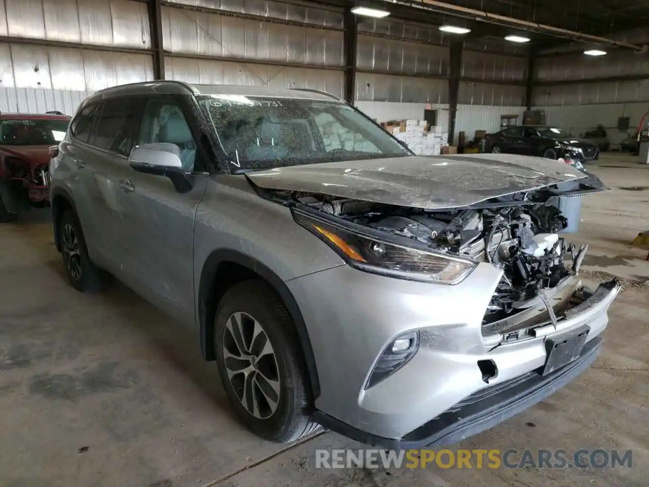 1 Photograph of a damaged car 5TDGZRBH4MS128756 TOYOTA HIGHLANDER 2021