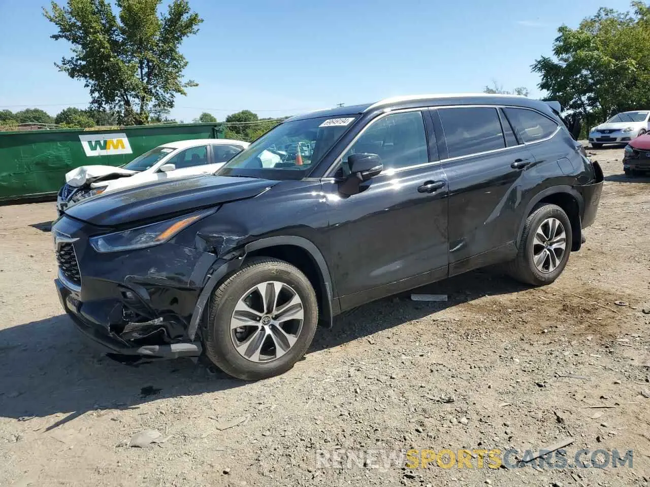 1 Photograph of a damaged car 5TDGZRBH5MS543195 TOYOTA HIGHLANDER 2021
