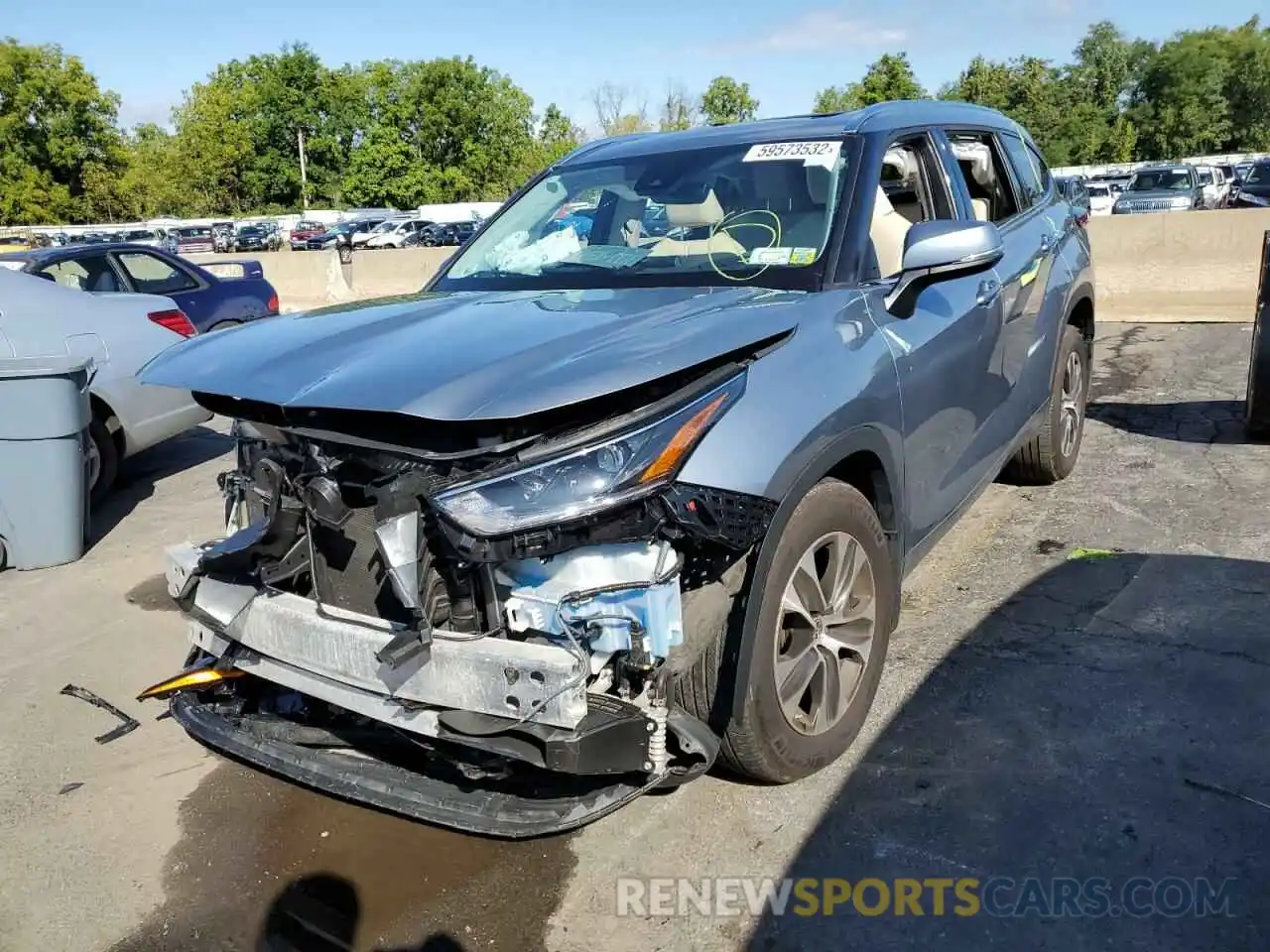 2 Photograph of a damaged car 5TDGZRBH6MS085893 TOYOTA HIGHLANDER 2021