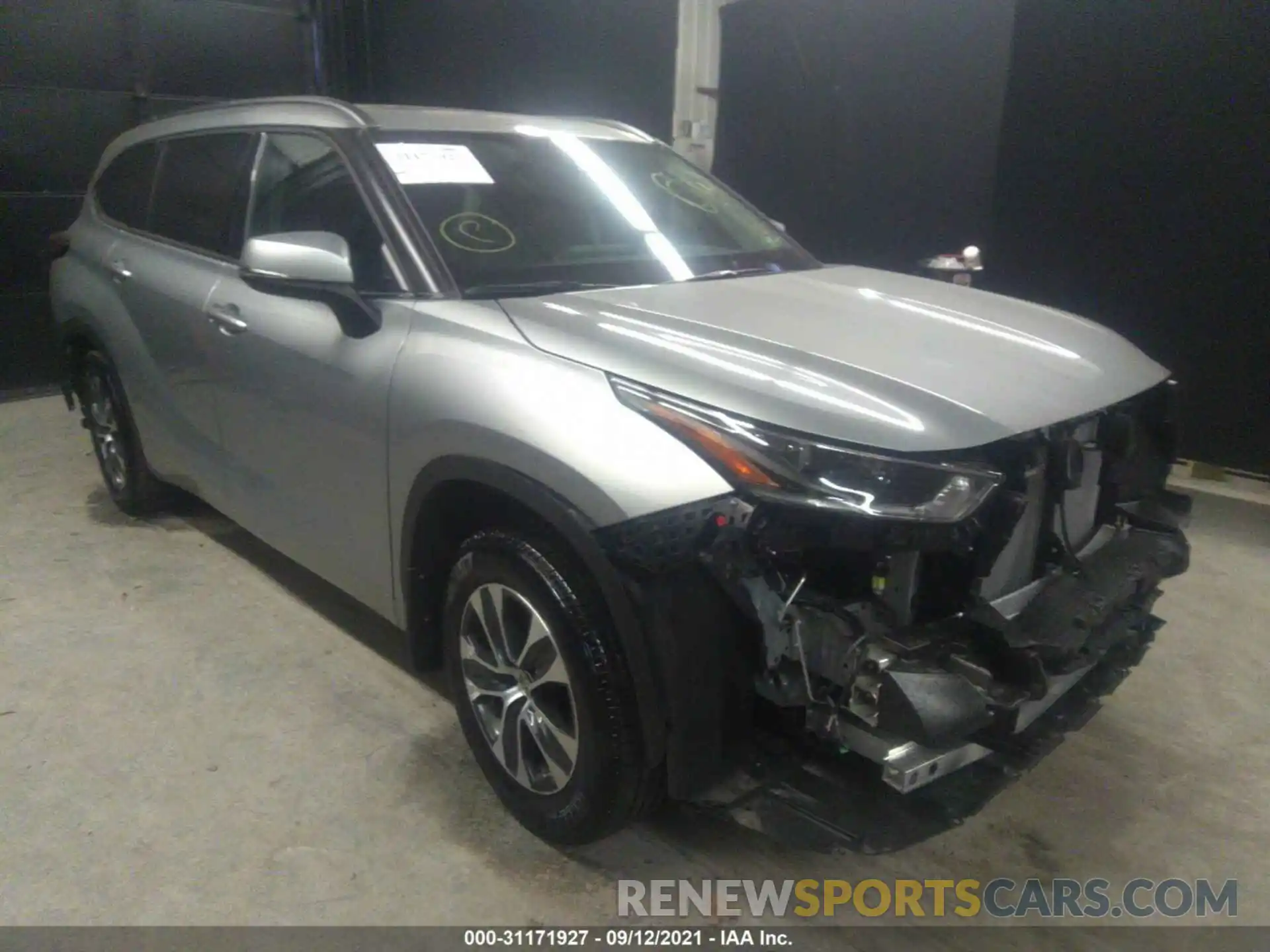 1 Photograph of a damaged car 5TDGZRBH6MS538510 TOYOTA HIGHLANDER 2021