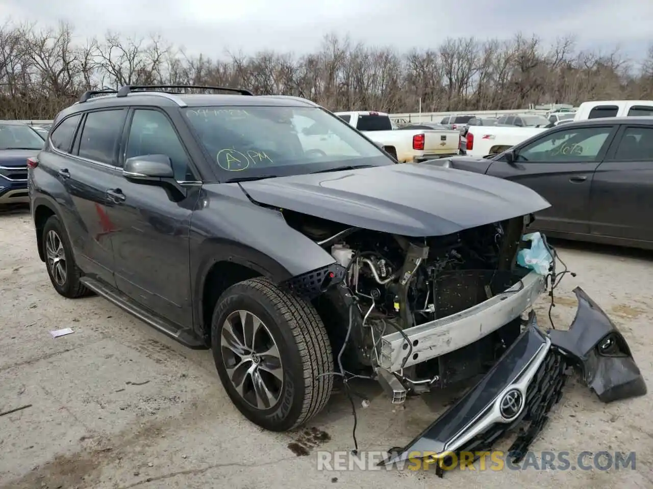 1 Photograph of a damaged car 5TDGZRBH7MS094084 TOYOTA HIGHLANDER 2021