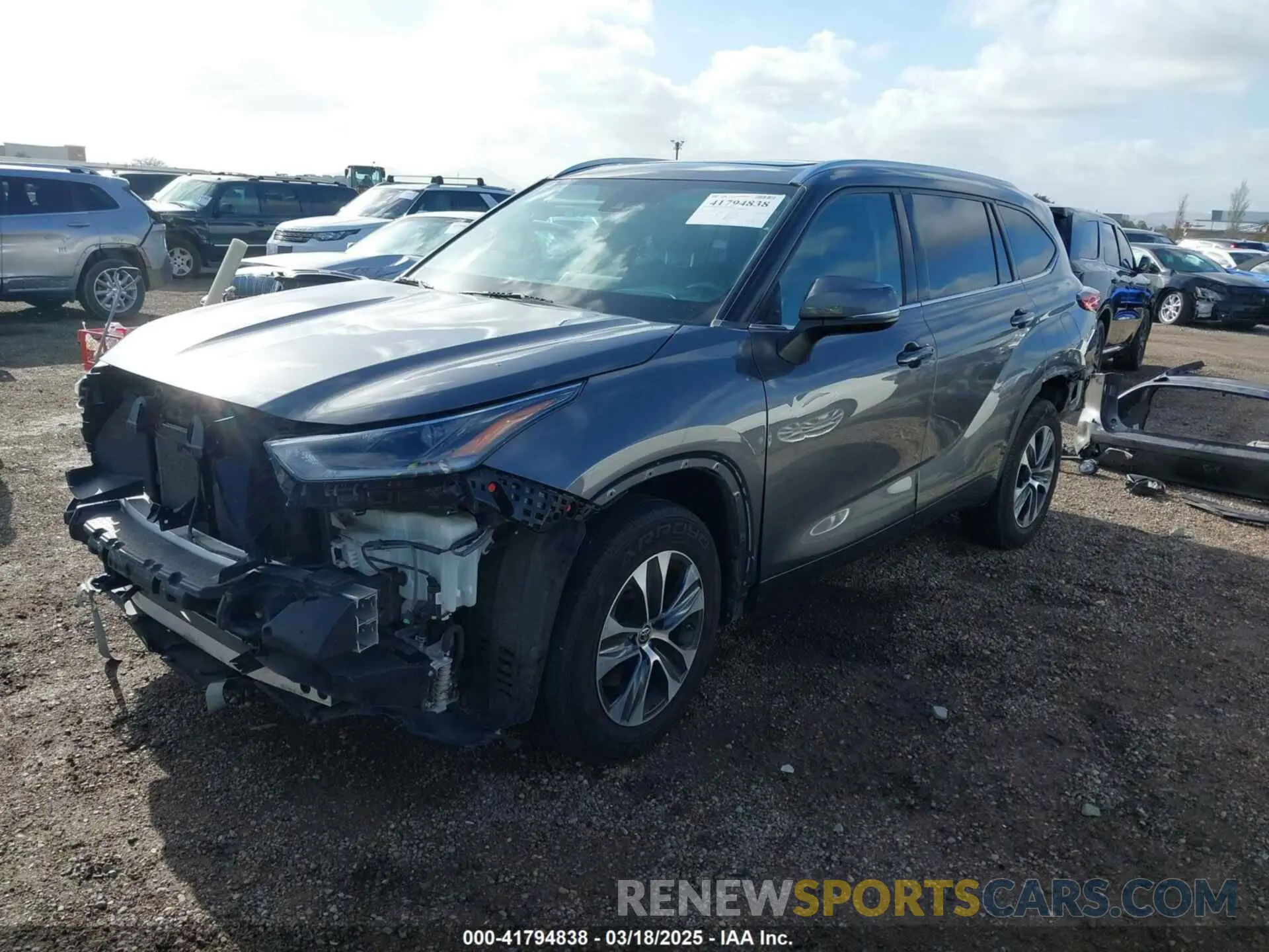 2 Photograph of a damaged car 5TDGZRBH7MS121493 TOYOTA HIGHLANDER 2021