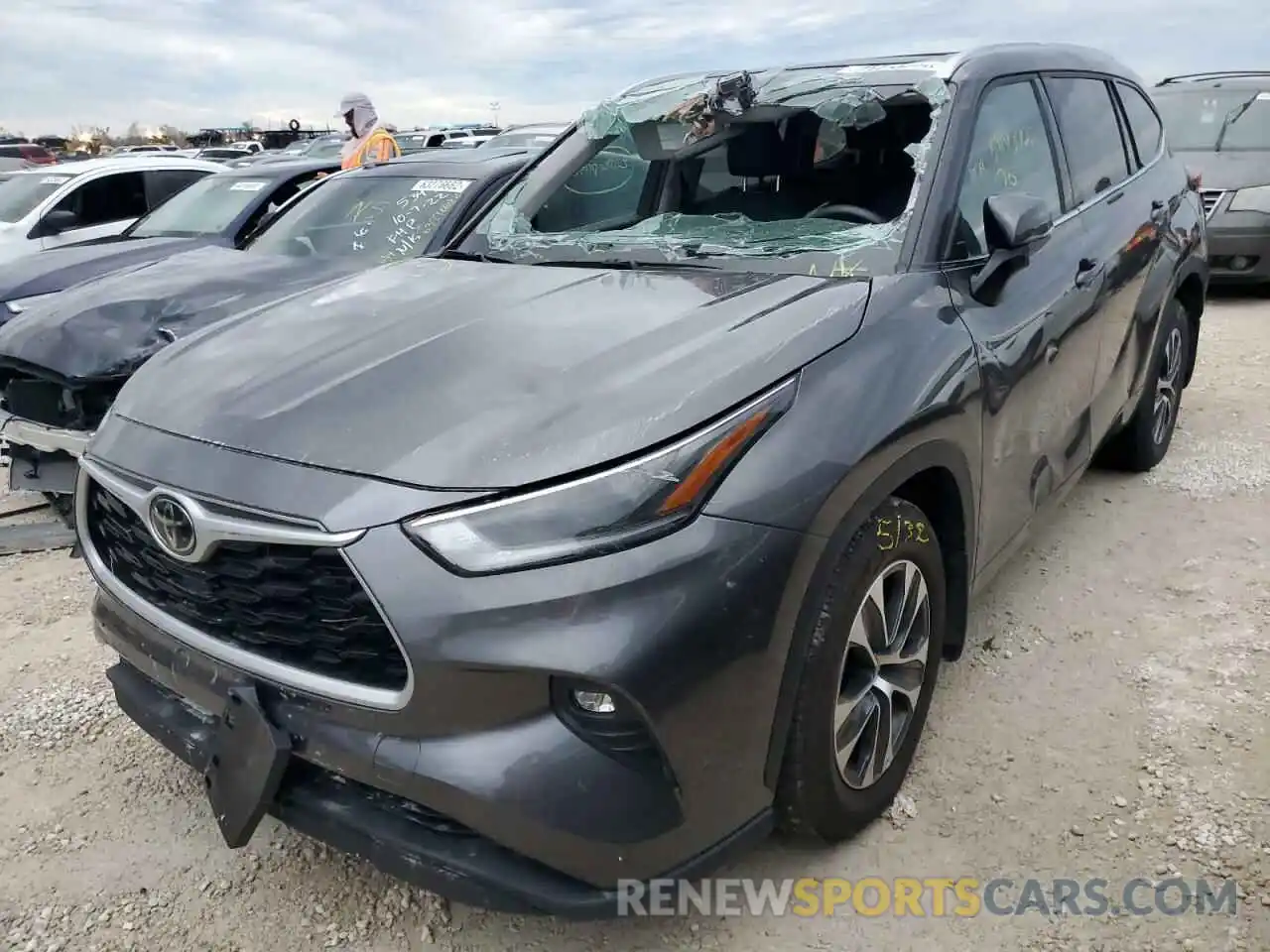 1 Photograph of a damaged car 5TDGZRBH7MS129318 TOYOTA HIGHLANDER 2021