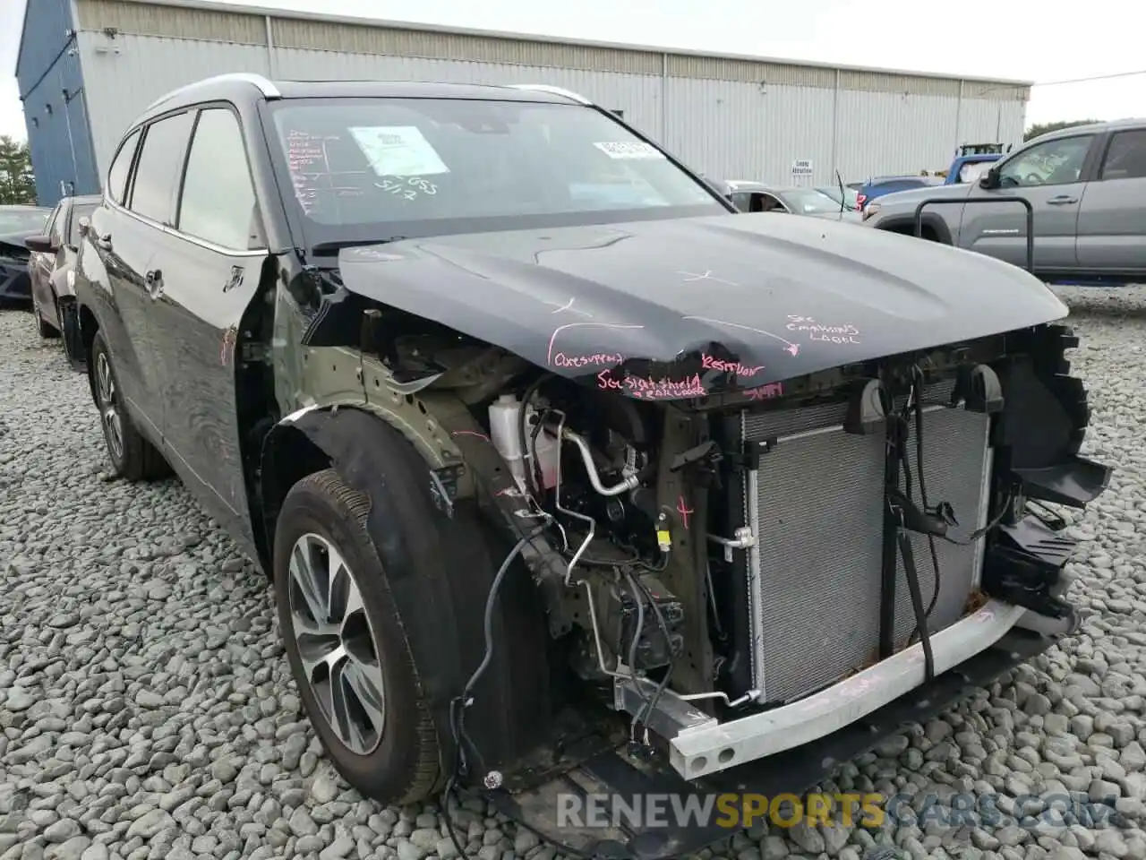 1 Photograph of a damaged car 5TDGZRBH8MS159119 TOYOTA HIGHLANDER 2021