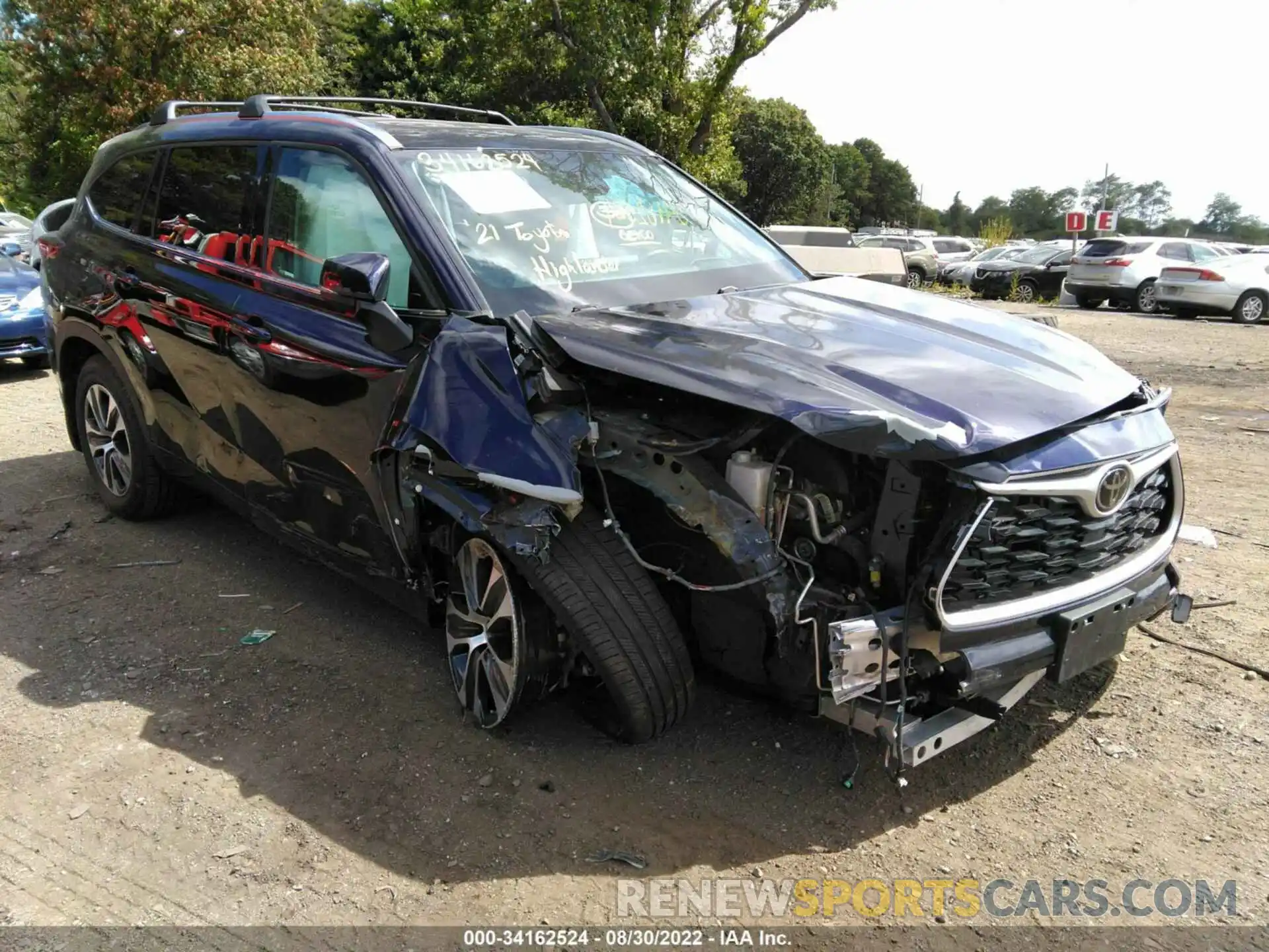 1 Photograph of a damaged car 5TDGZRBH9MS150672 TOYOTA HIGHLANDER 2021