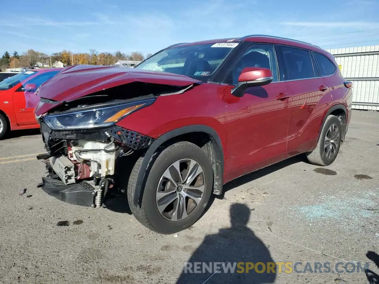 1 Photograph of a damaged car 5TDGZRBHXMS094774 TOYOTA HIGHLANDER 2021