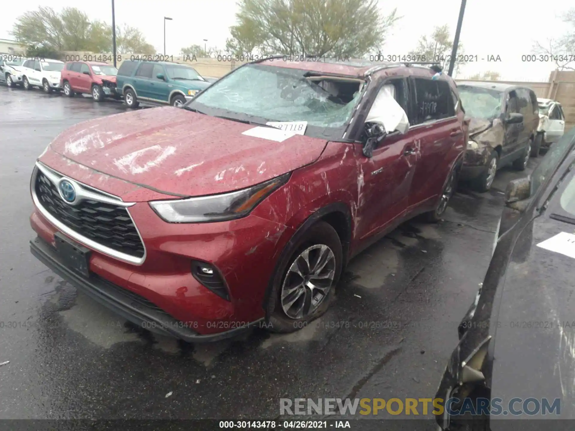 2 Photograph of a damaged car 5TDHARAH5MS503633 TOYOTA HIGHLANDER 2021