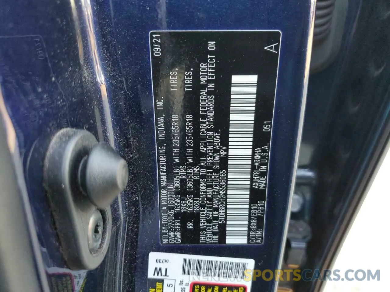 12 Photograph of a damaged car 5TDHBRCH2MS536065 TOYOTA HIGHLANDER 2021