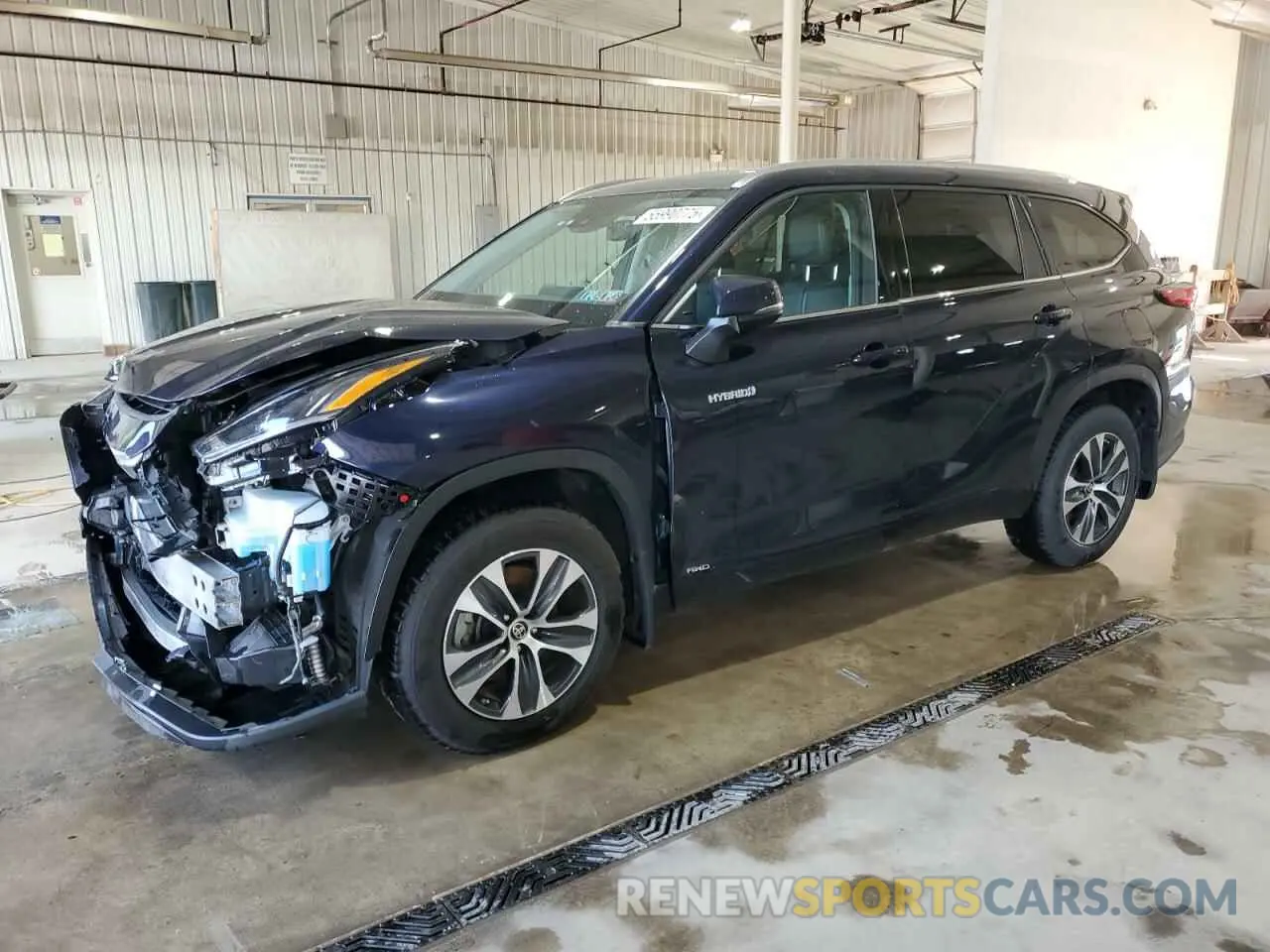 1 Photograph of a damaged car 5TDHBRCH8MS519156 TOYOTA HIGHLANDER 2021