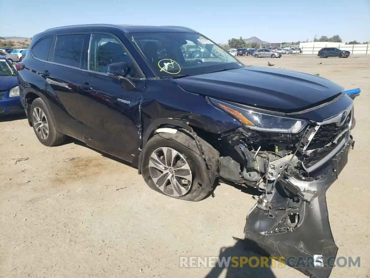 1 Photograph of a damaged car 5TDHBRCHXMS060986 TOYOTA HIGHLANDER 2021