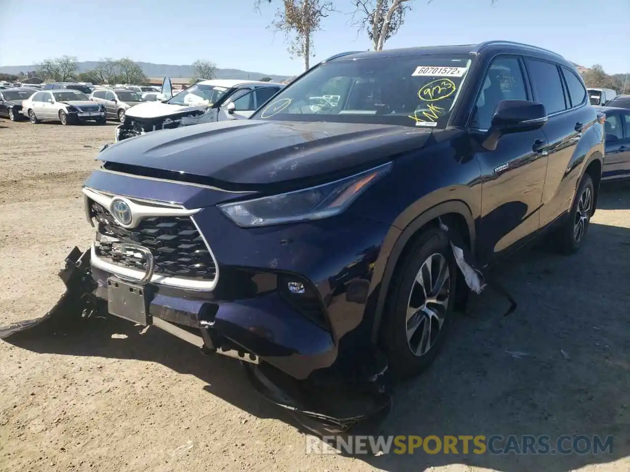 2 Photograph of a damaged car 5TDHBRCHXMS060986 TOYOTA HIGHLANDER 2021