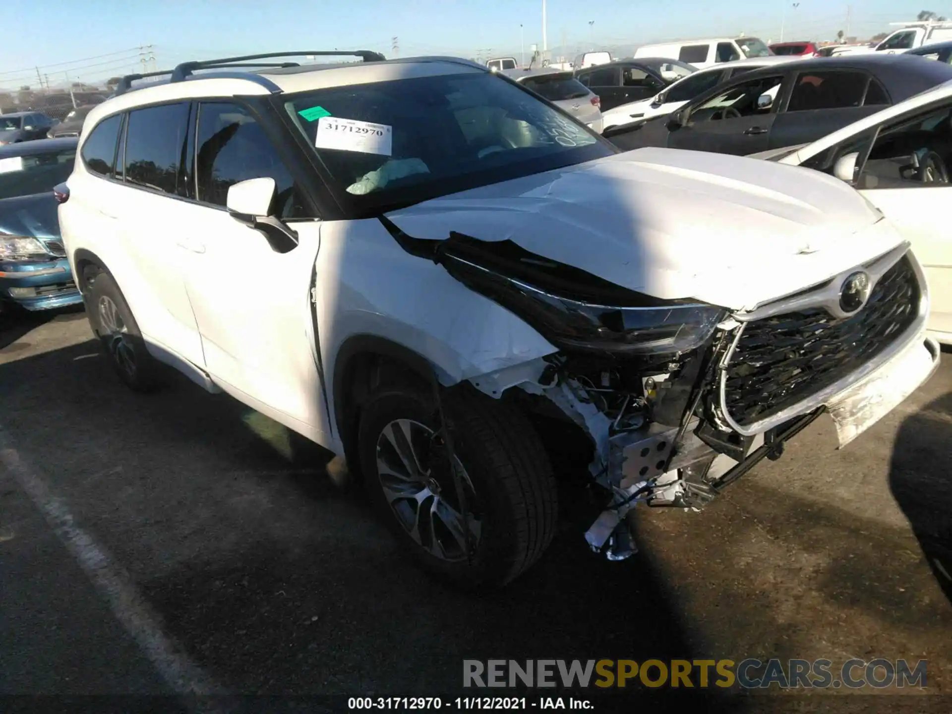 1 Photograph of a damaged car 5TDHZRAH7MS059258 TOYOTA HIGHLANDER 2021