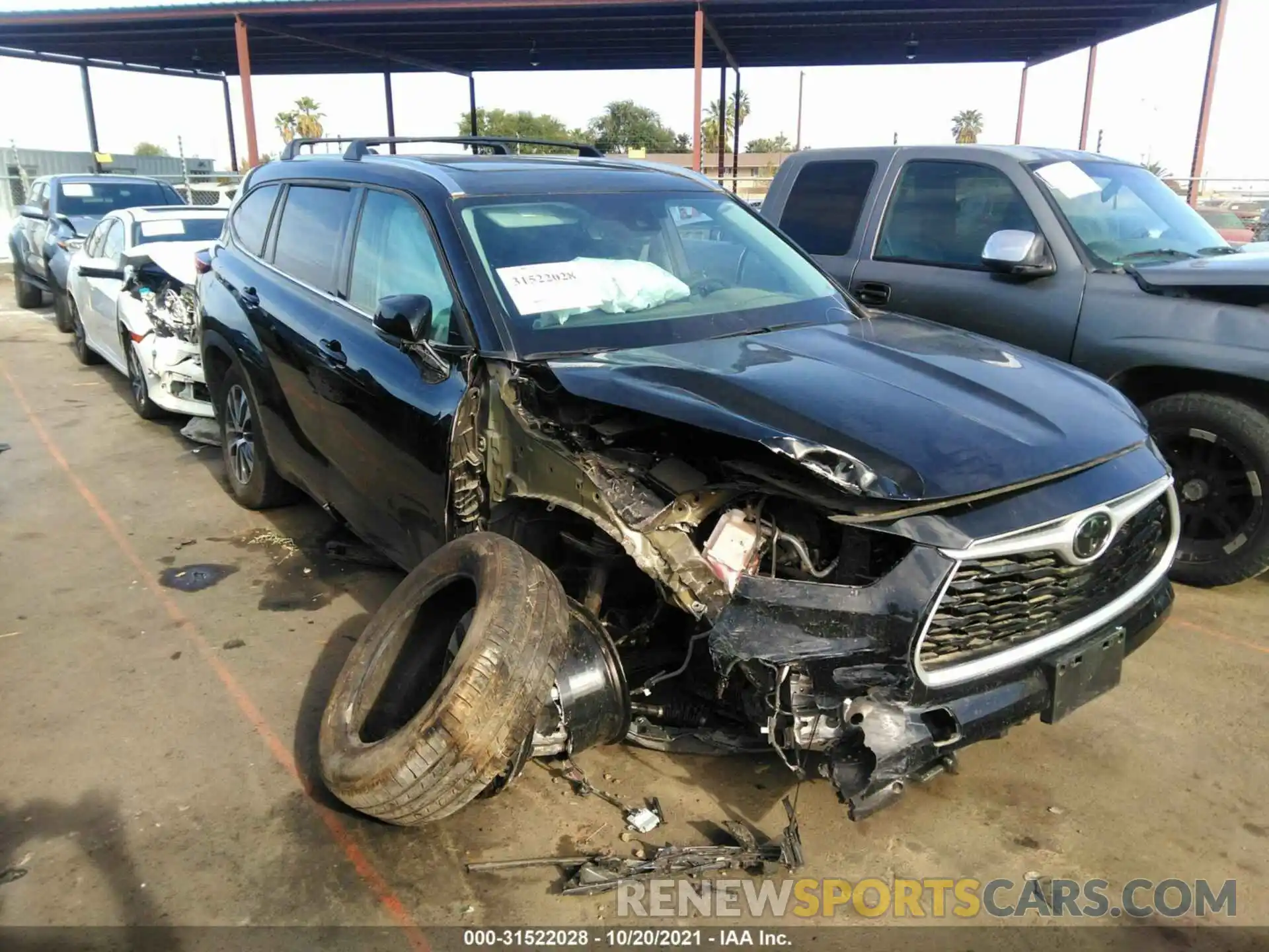 1 Photograph of a damaged car 5TDHZRAH9MS031882 TOYOTA HIGHLANDER 2021