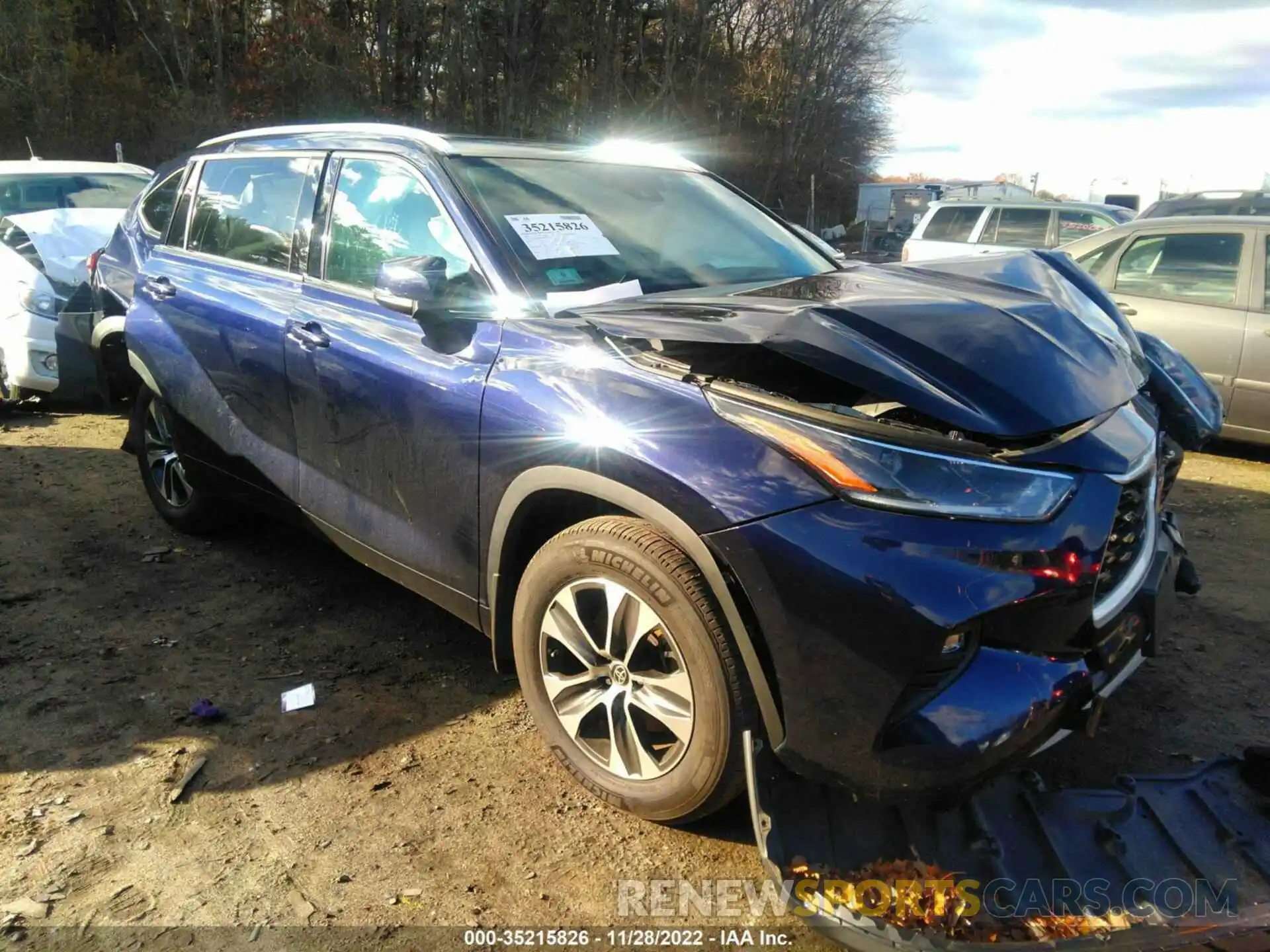 1 Photograph of a damaged car 5TDHZRBH3MS152020 TOYOTA HIGHLANDER 2021