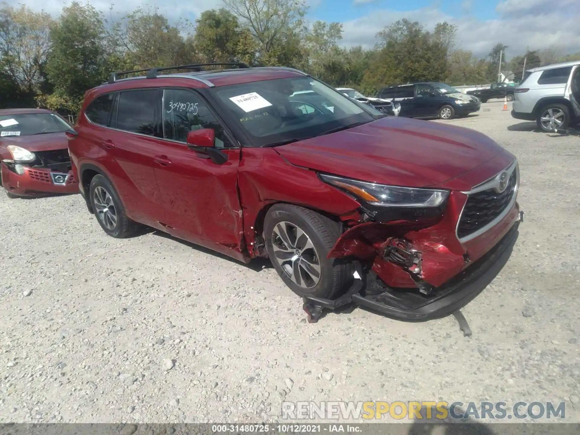 1 Photograph of a damaged car 5TDHZRBH3MS556161 TOYOTA HIGHLANDER 2021