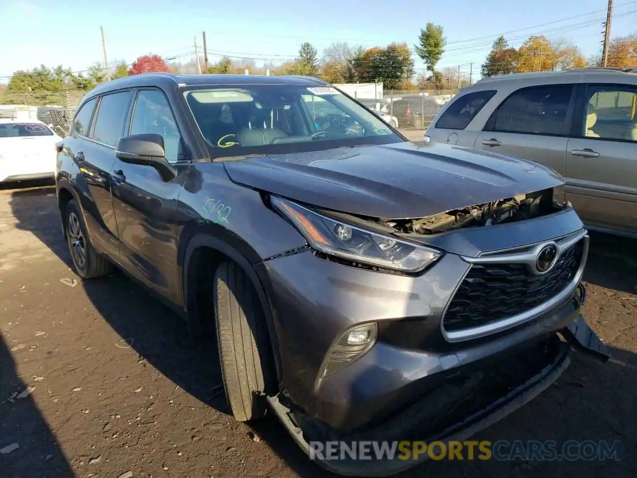 1 Photograph of a damaged car 5TDHZRBH5MS088742 TOYOTA HIGHLANDER 2021