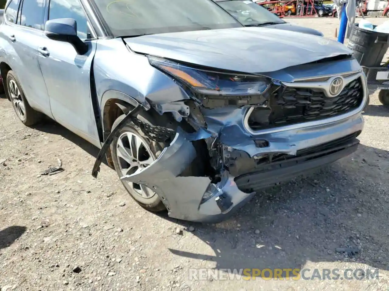 9 Photograph of a damaged car 5TDHZRBH7MS139190 TOYOTA HIGHLANDER 2021