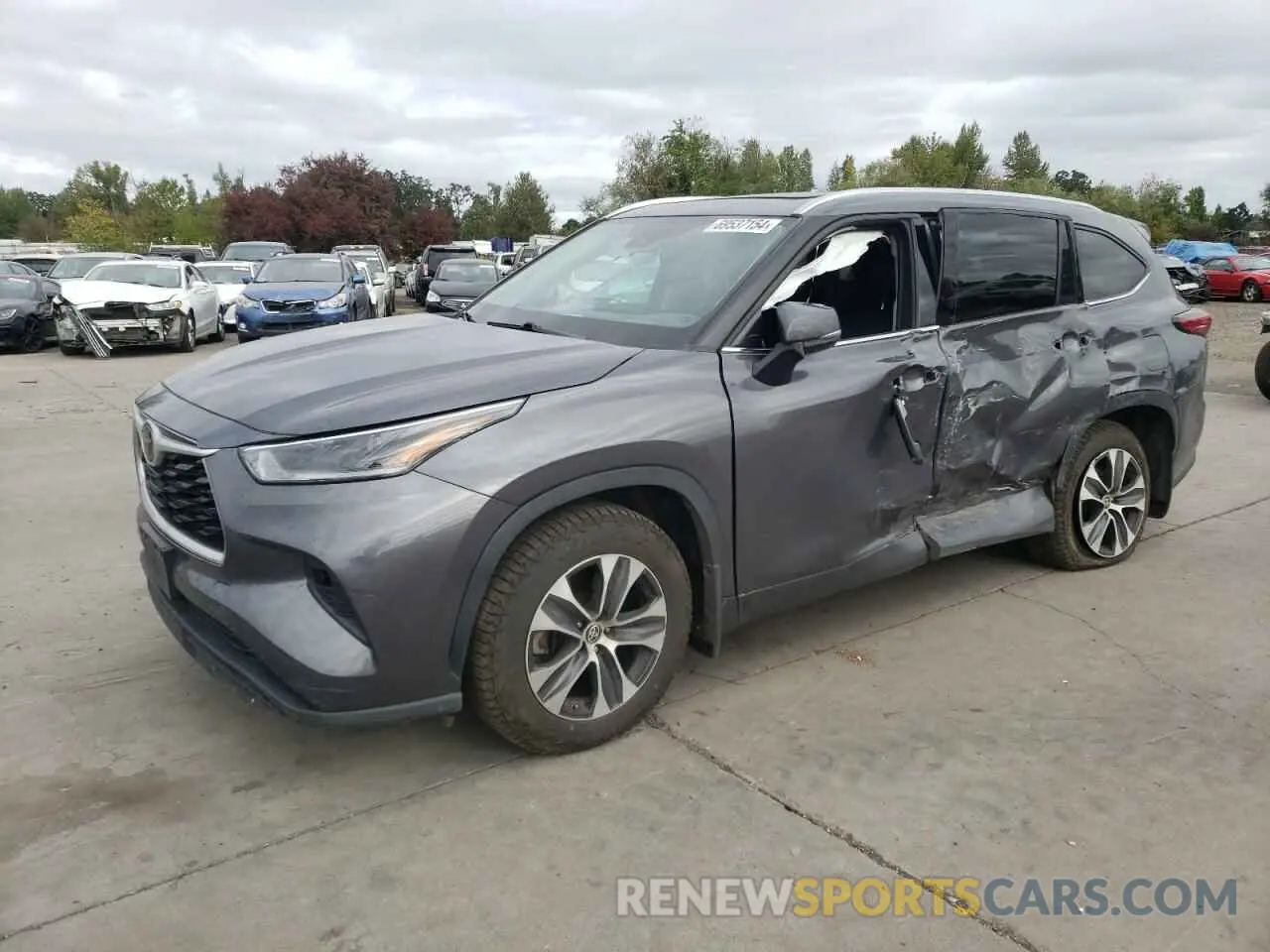 1 Photograph of a damaged car 5TDHZRBH8MS160243 TOYOTA HIGHLANDER 2021