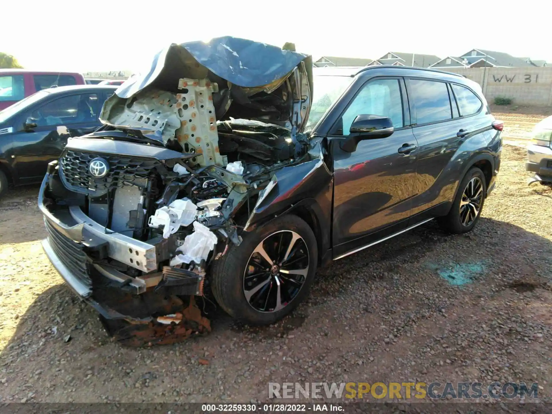 2 Photograph of a damaged car 5TDJZRBH1MS118711 TOYOTA HIGHLANDER 2021