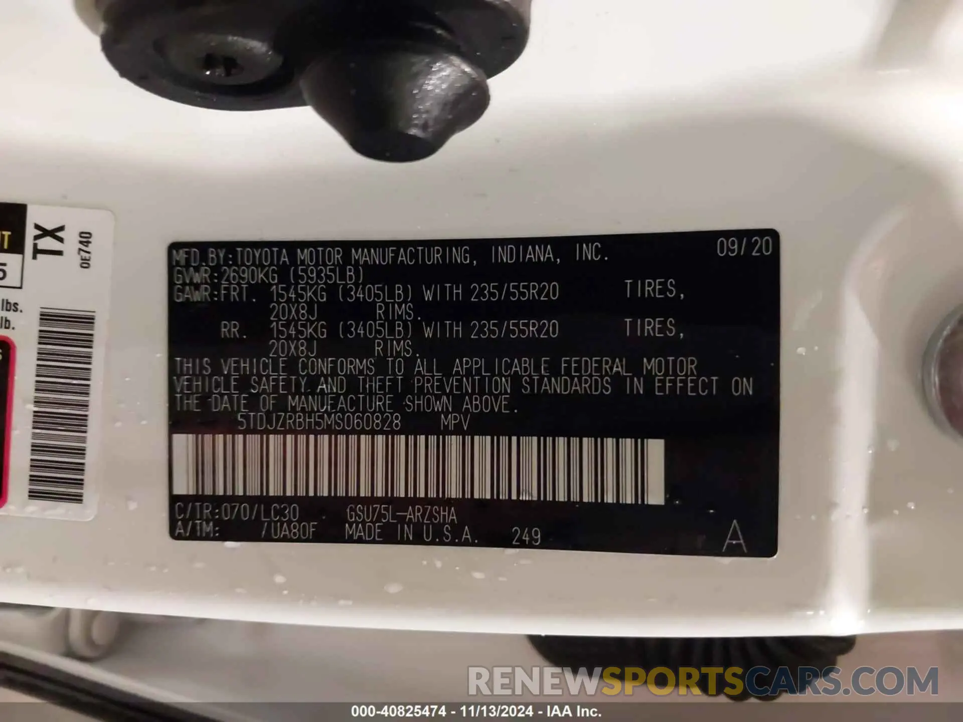 9 Photograph of a damaged car 5TDJZRBH5MS060828 TOYOTA HIGHLANDER 2021
