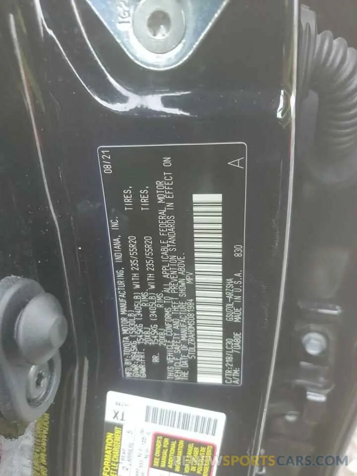 13 Photograph of a damaged car 5TDLZRAH0MS081984 TOYOTA HIGHLANDER 2021