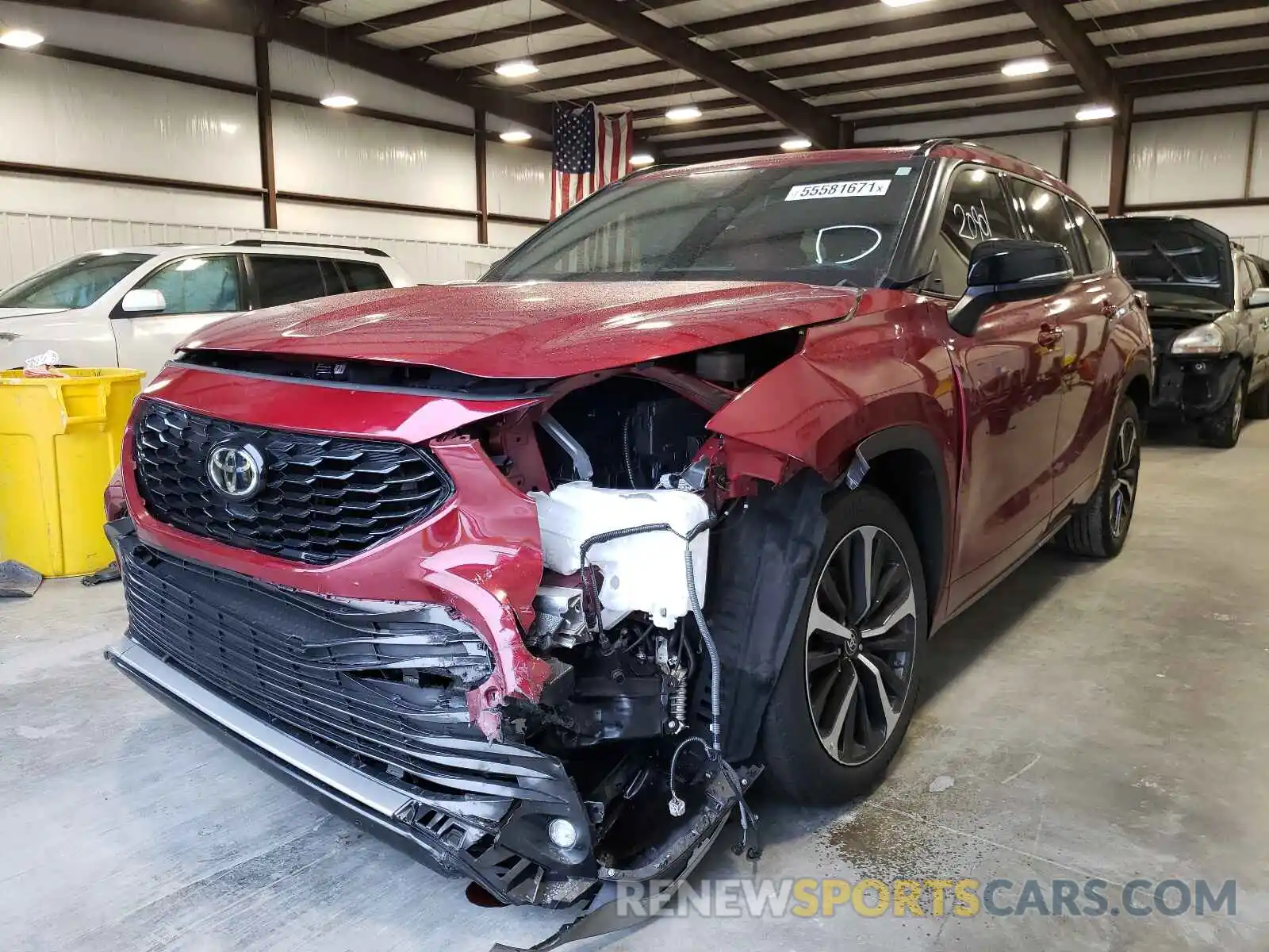 2 Photograph of a damaged car 5TDLZRAH1MS045883 TOYOTA HIGHLANDER 2021