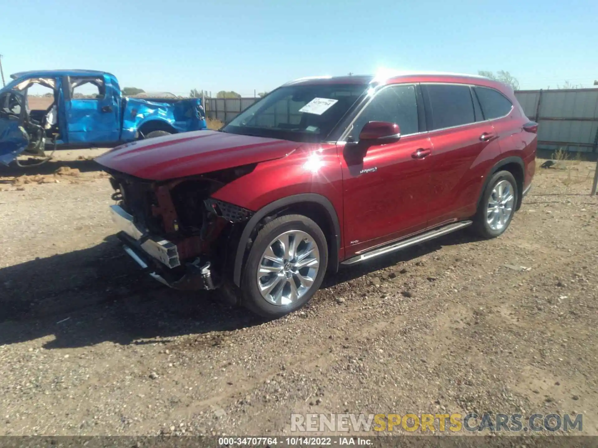 2 Photograph of a damaged car 5TDXBRCH1MS017634 TOYOTA HIGHLANDER 2021