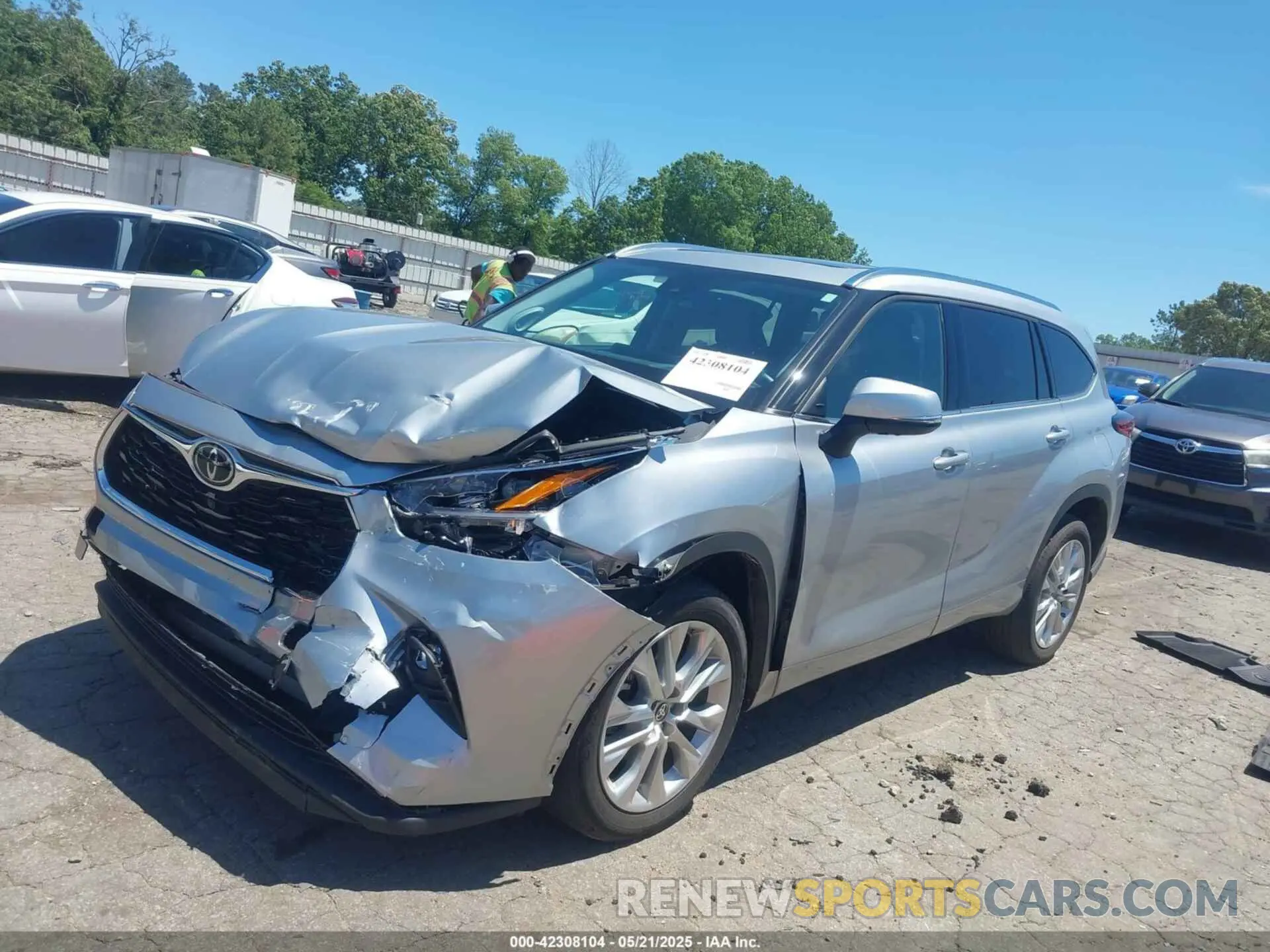 2 Photograph of a damaged car 5TDYZRAH0MS089945 TOYOTA HIGHLANDER 2021