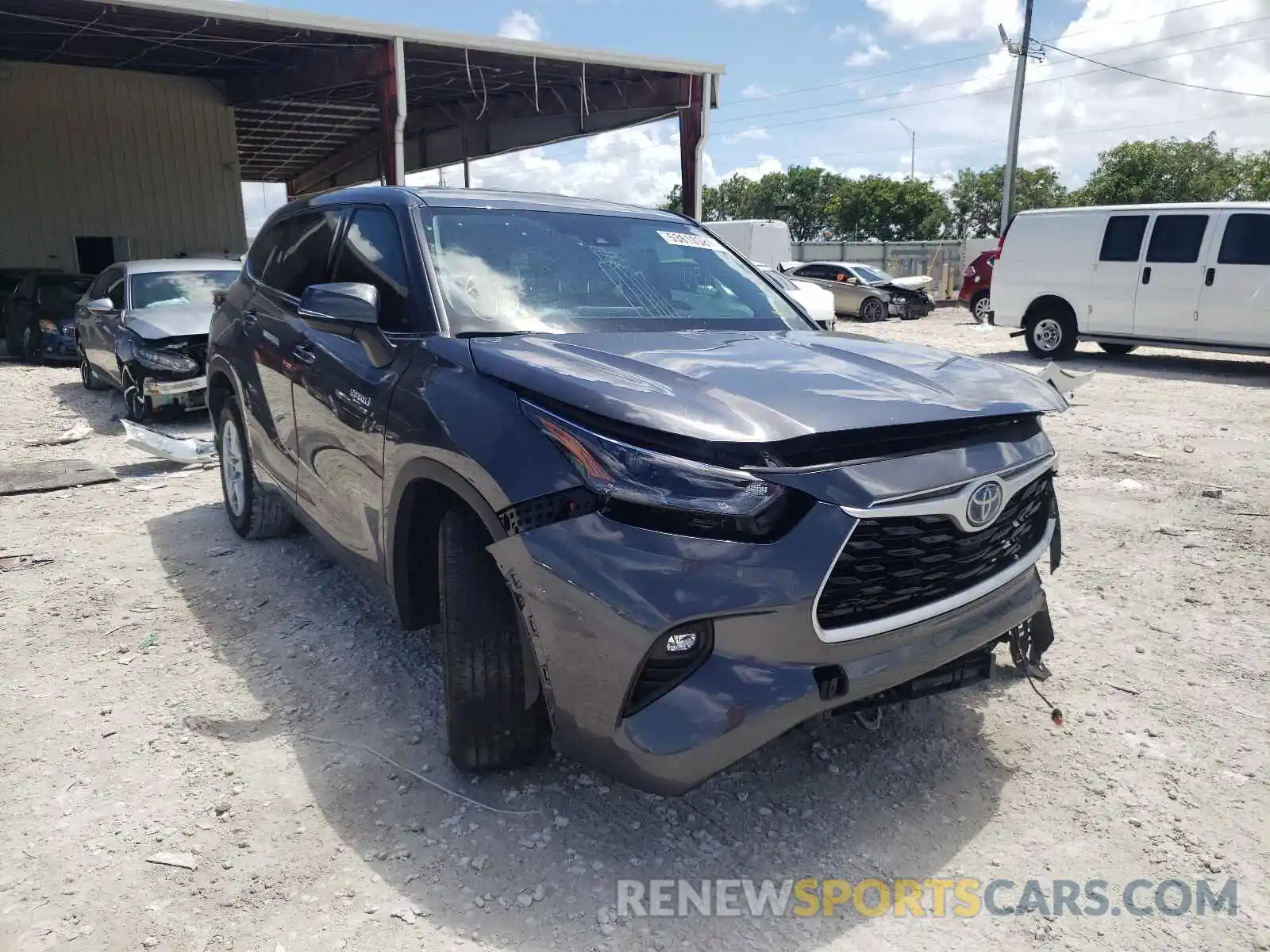 1 Photograph of a damaged car 5TDZARAH6MS504245 TOYOTA HIGHLANDER 2021