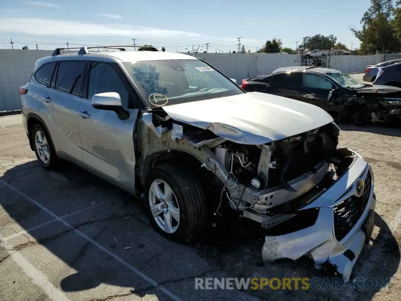 1 Photograph of a damaged car 5TDZZRAH2MS518880 TOYOTA HIGHLANDER 2021