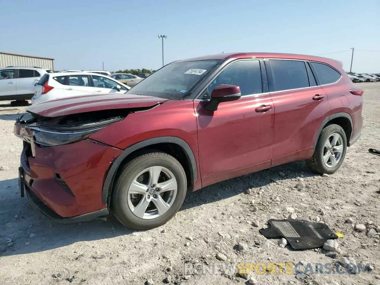 1 Photograph of a damaged car 5TDZZRAH6MS086794 TOYOTA HIGHLANDER 2021