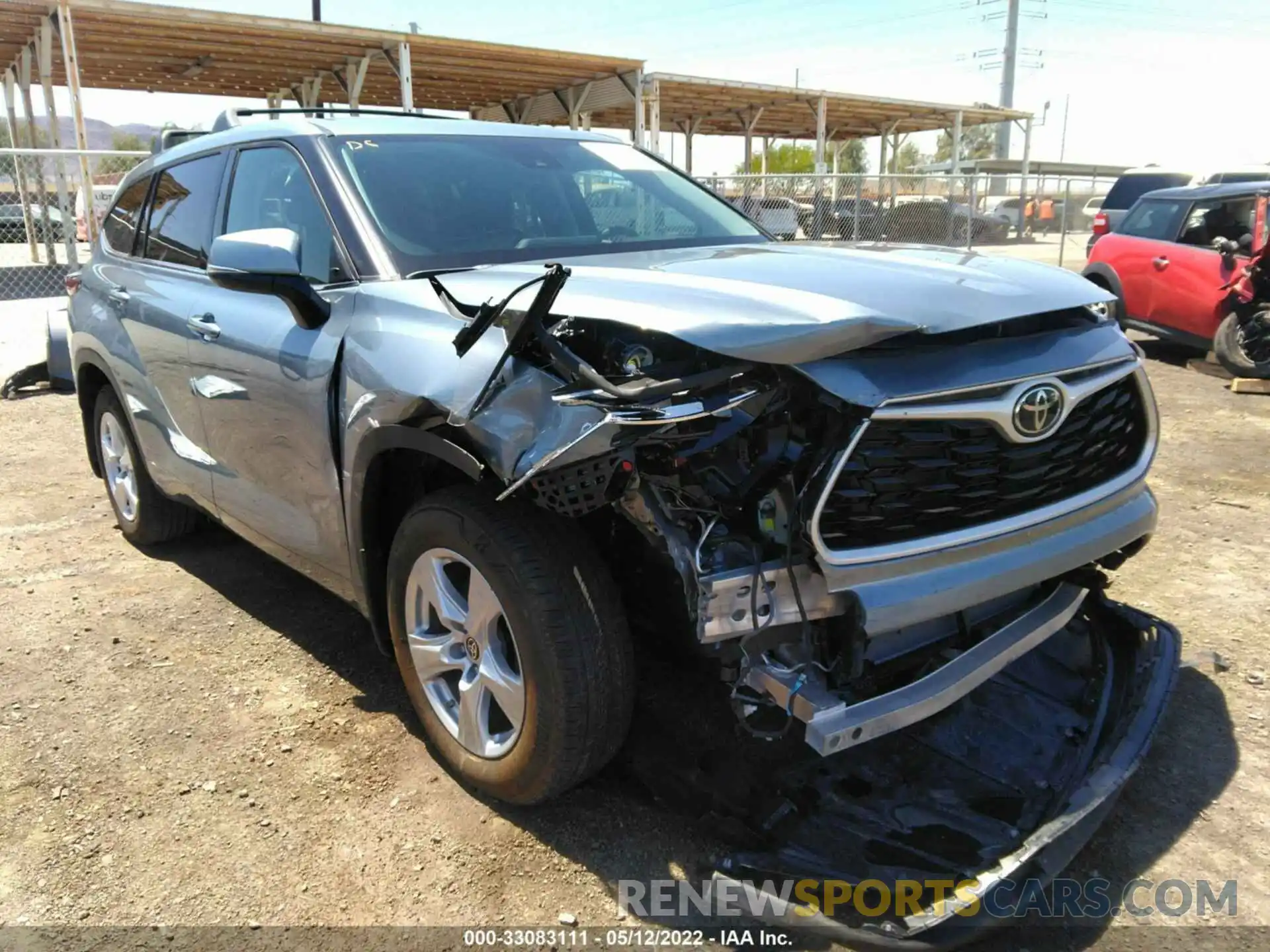 1 Photograph of a damaged car 5TDZZRAH6MS087508 TOYOTA HIGHLANDER 2021